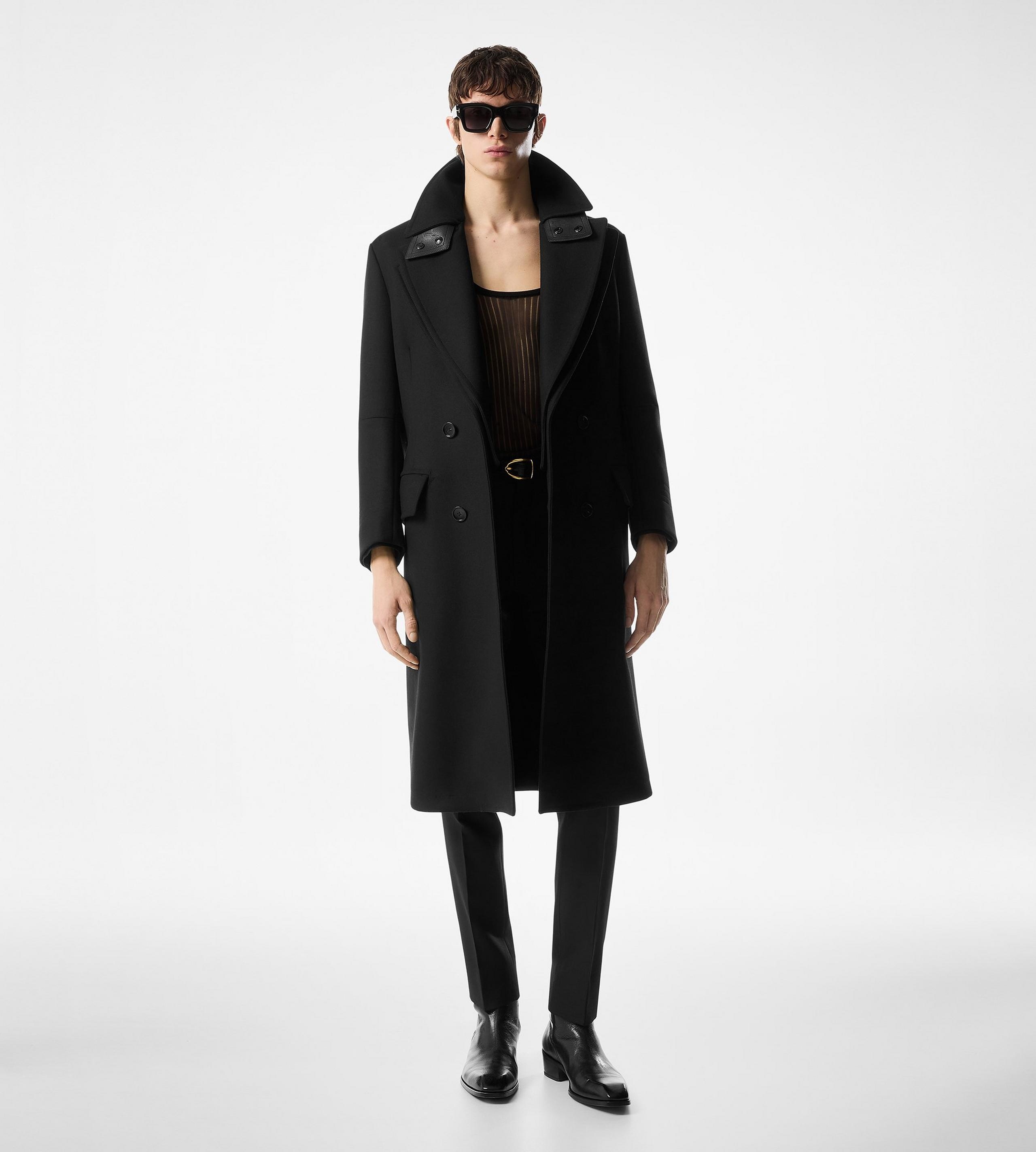 TWILL FELT BIKER COAT - 3