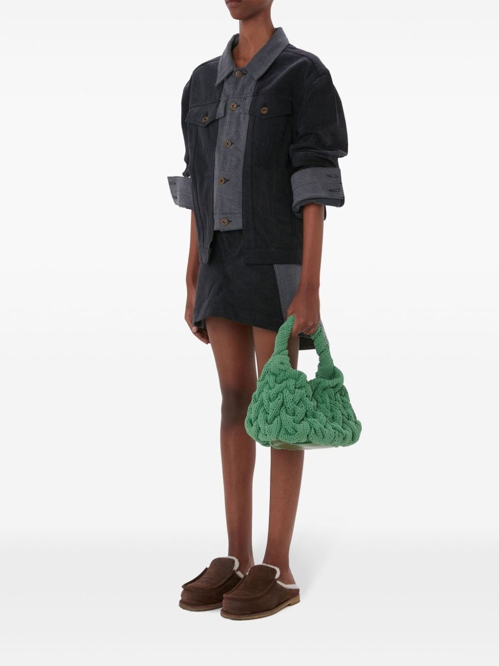 logo-appliqué layered denim jacket - 2