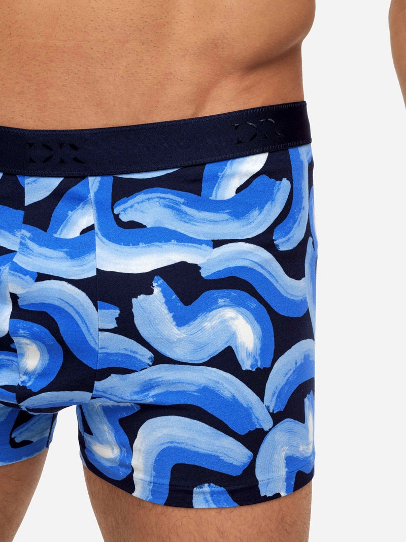 Men's Boxer Briefs Brushstroke Pima Cotton Stretch Navy - 4