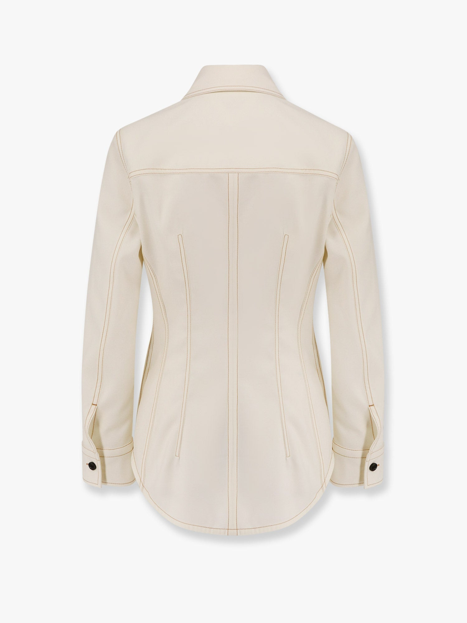 Bottega Veneta Traverl Light Wool Shirt With Maxi Pointed Collar - 4