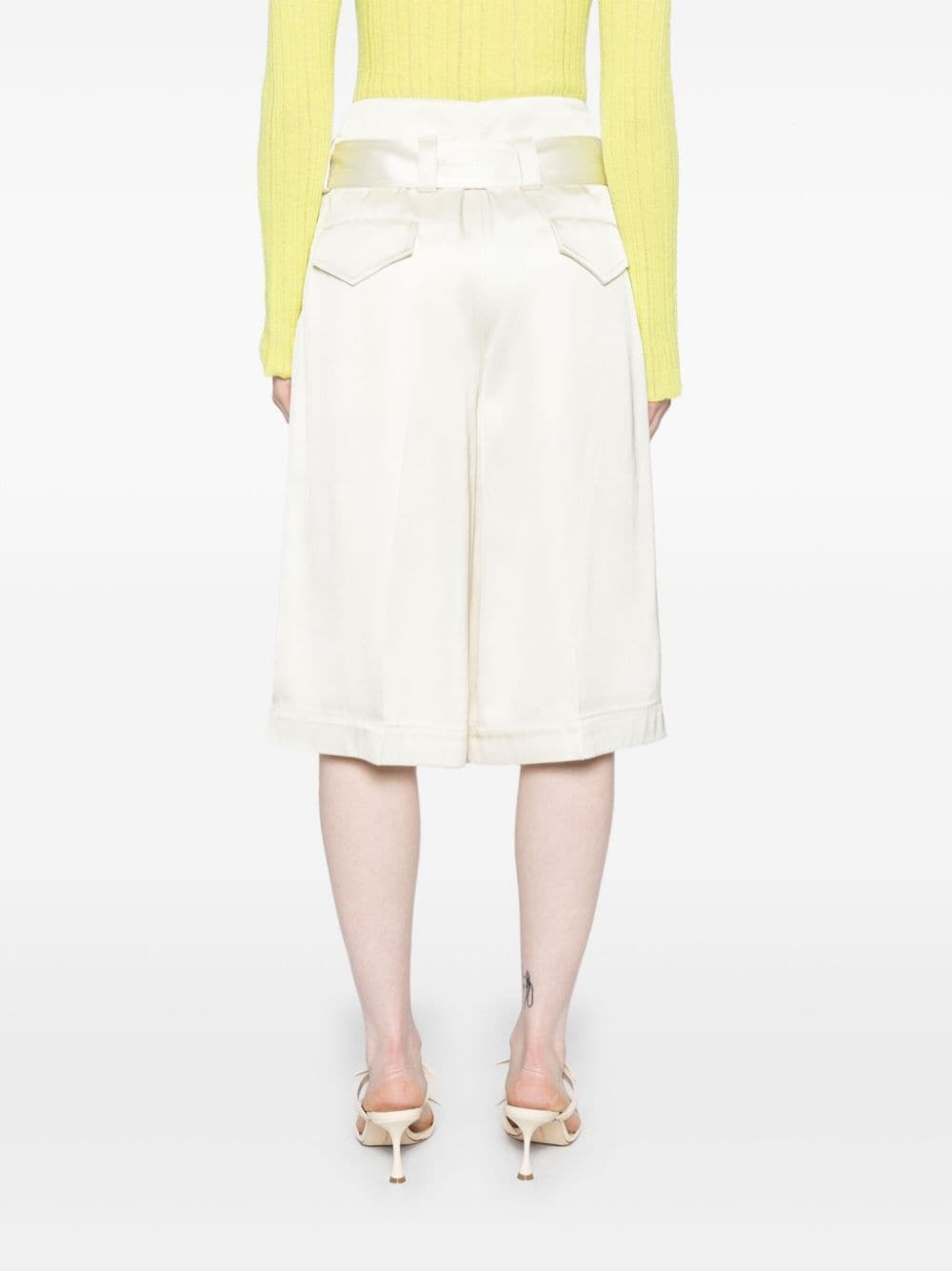 high-waist satin shorts - 4
