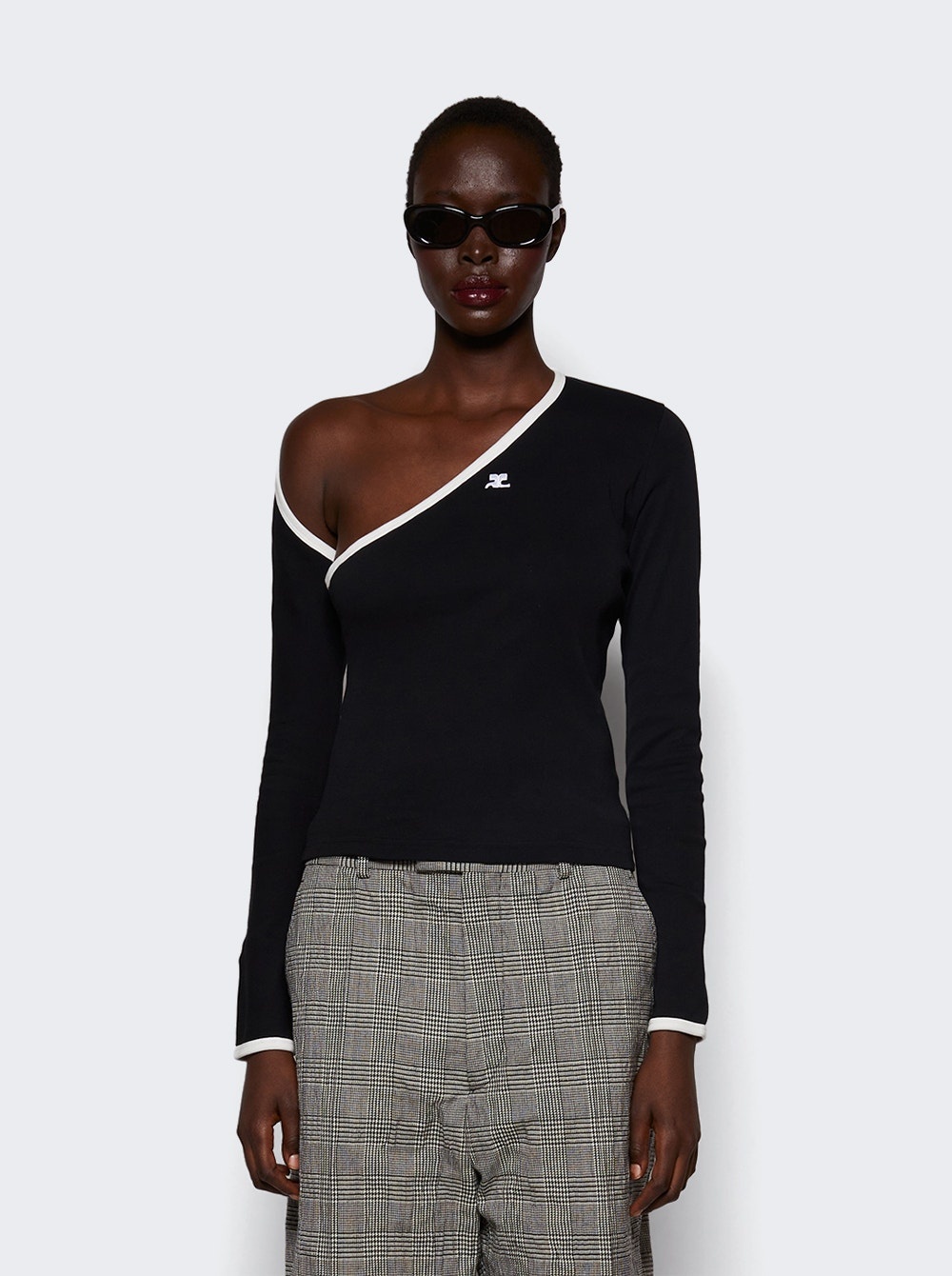 Slash Contrast Top Black And Heritage White - 3