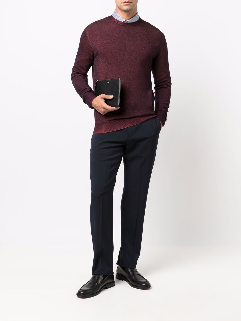 long-sleeved virgin wool jumper - 2