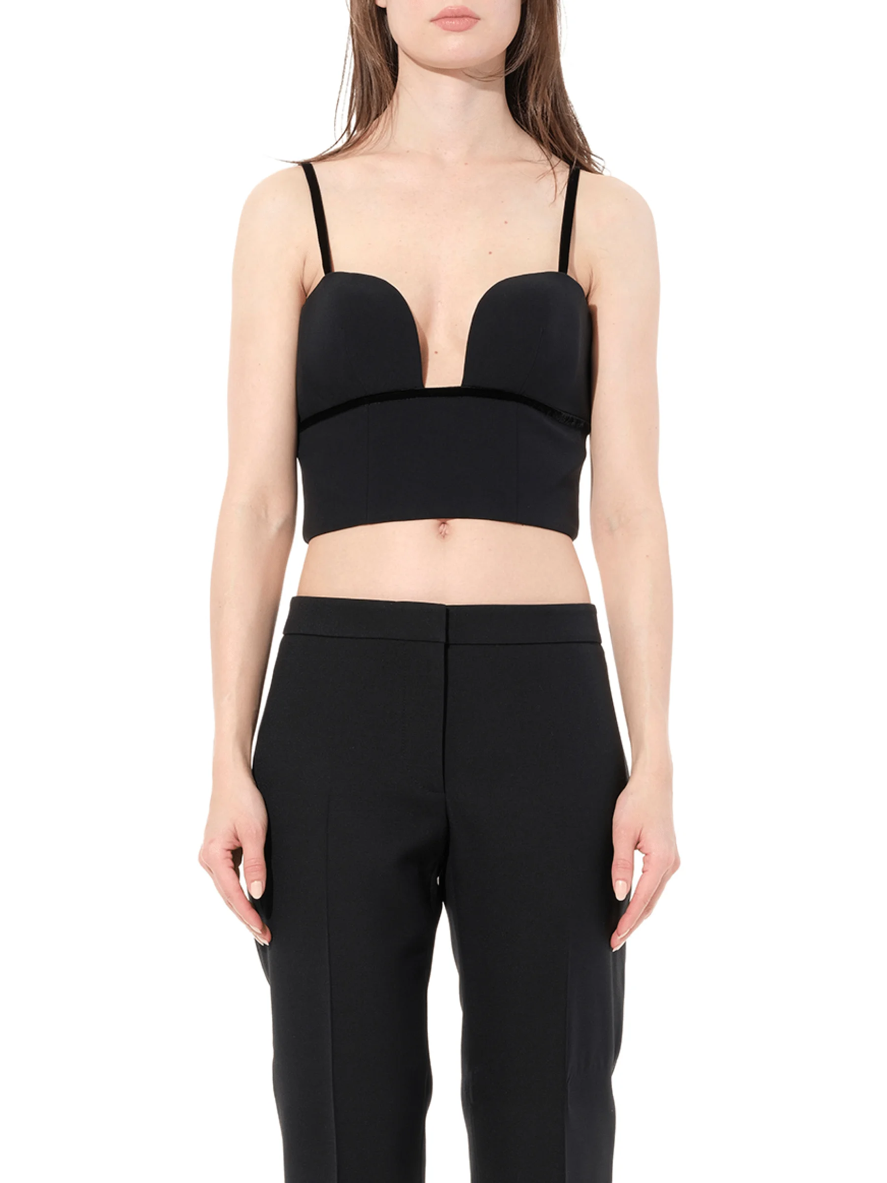 Leaf Crepe Top in Black - 1