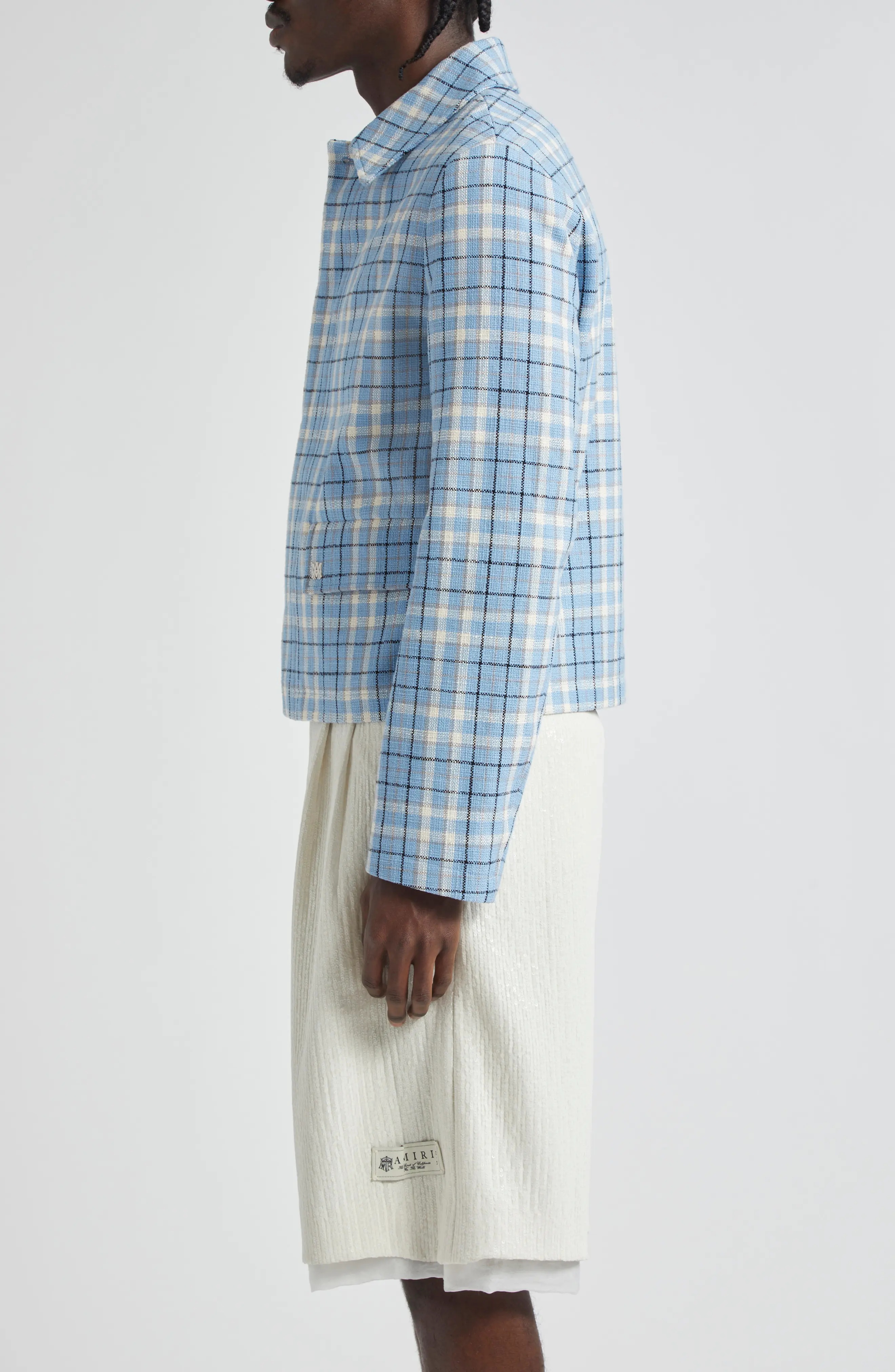 Plaid Cotton Crop Car Coat - 4