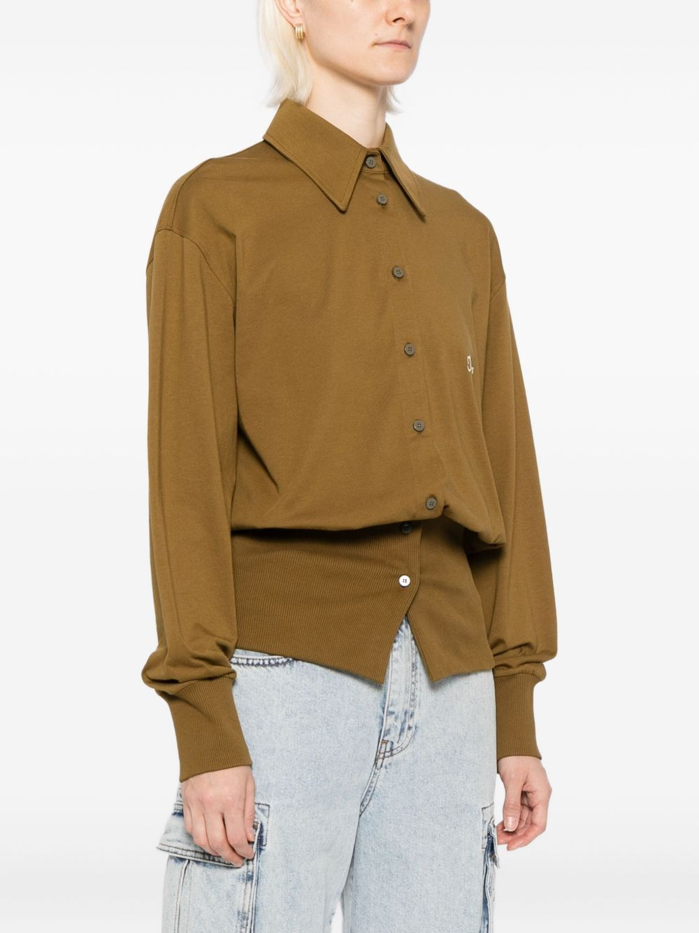 logo-embroidered shirt - 3