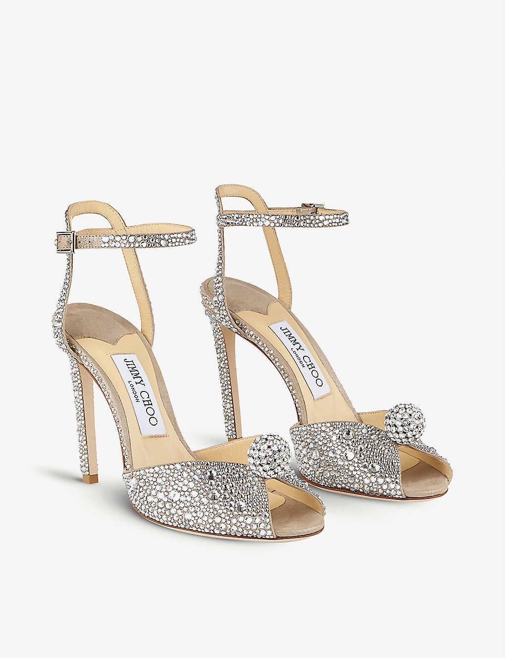 Sacora 100 crystal-embellished suede sandals - 3