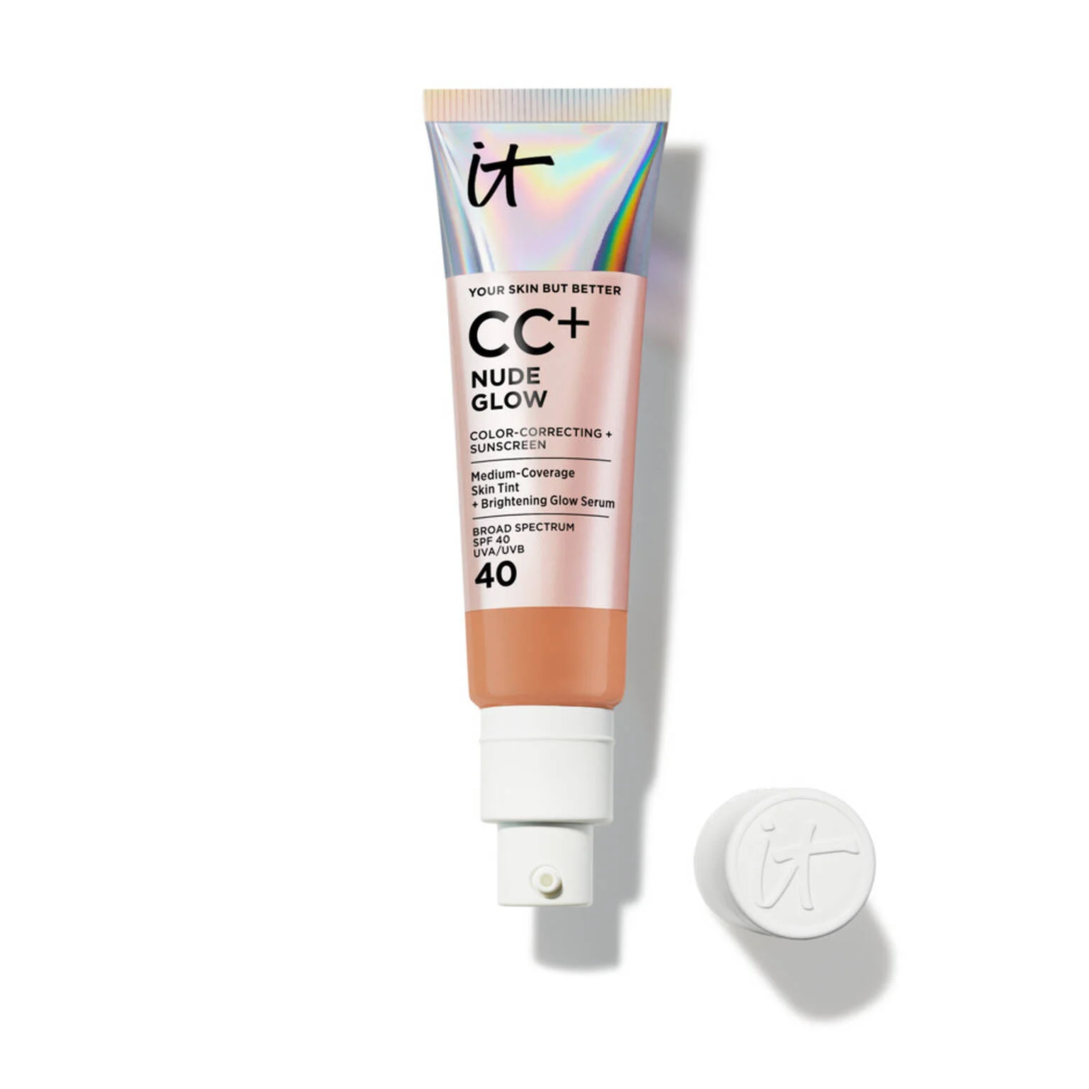CC+ Nude Glow Lightweight Foundation + Glow Serum with SPF 40 - 1