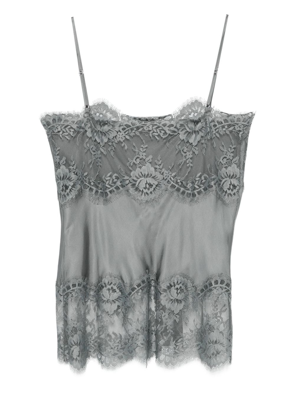 Linnea lace-trimmed satin top - 2