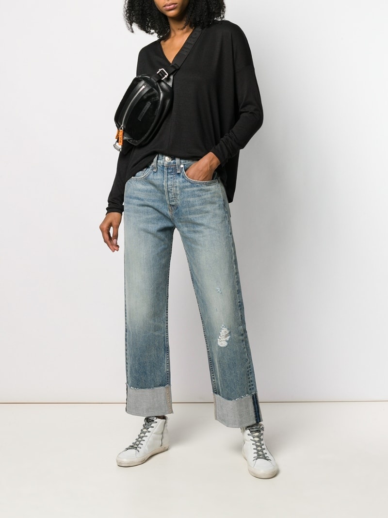 long-sleeve fitted sweater - 2