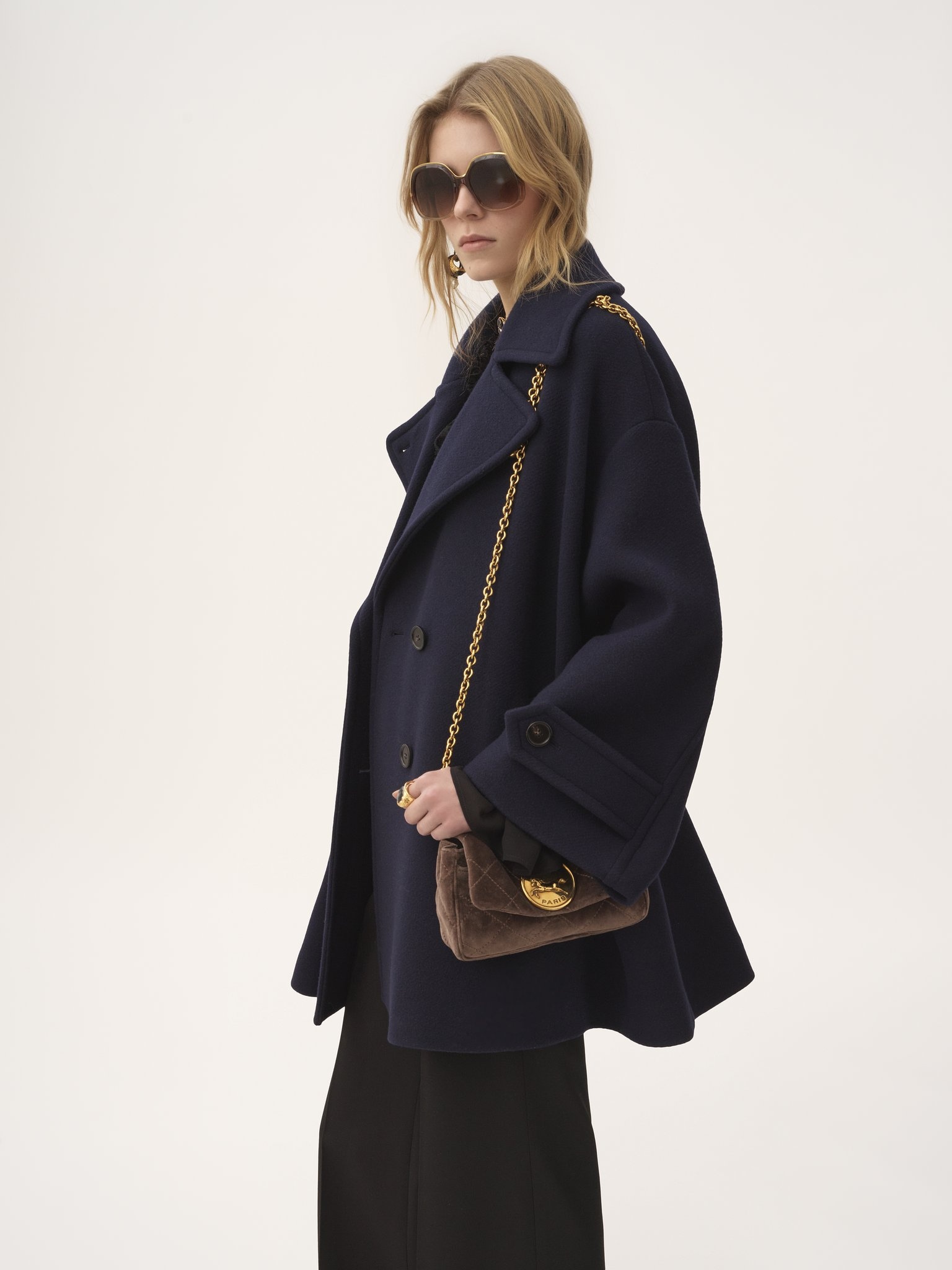 OVERSIZED DOUBLE-BREASTED COAT IN WOOL - 4