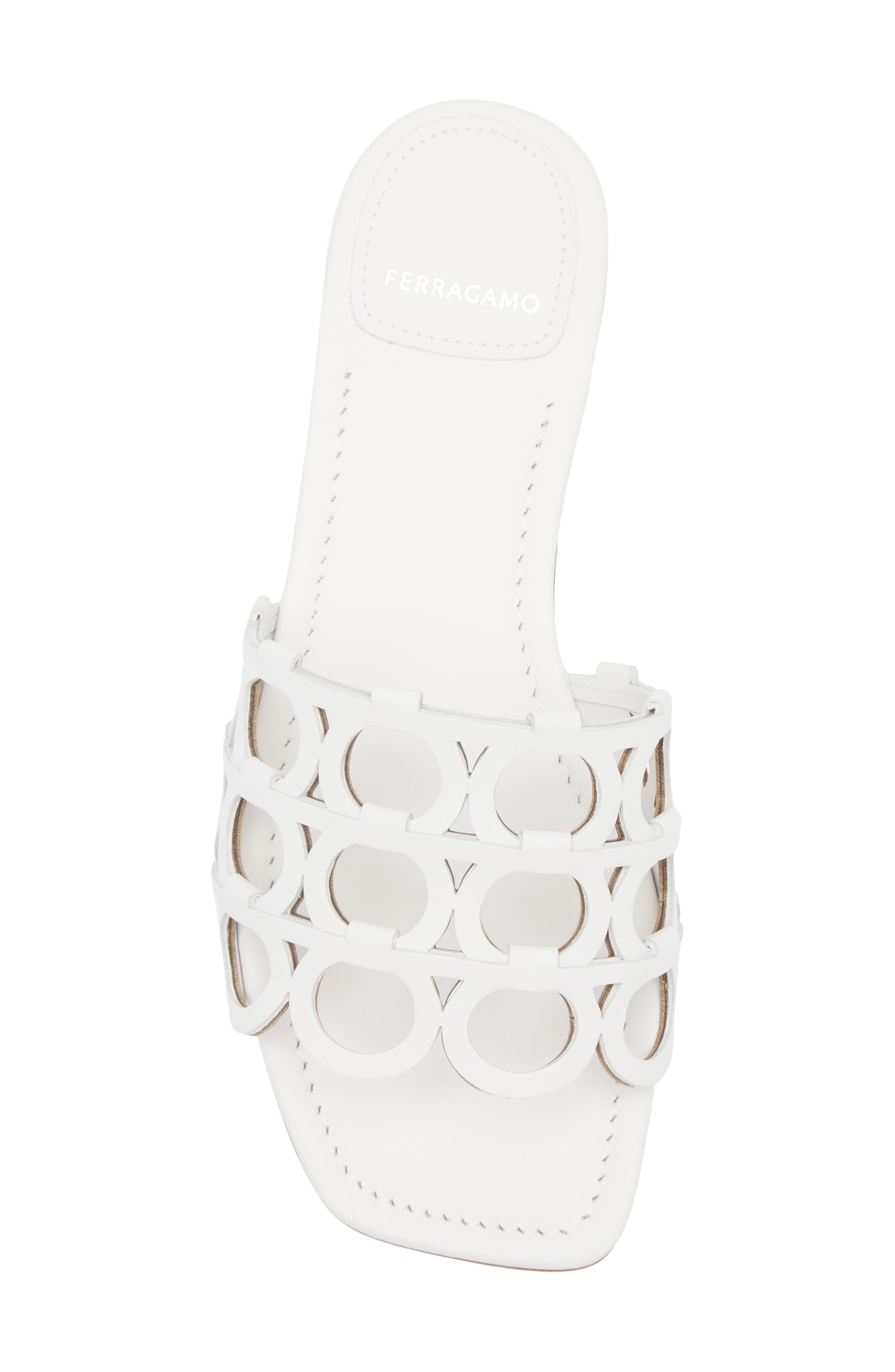 FERRAGAMO Erne Slide Sandal in Optic White at Nordstrom - 5
