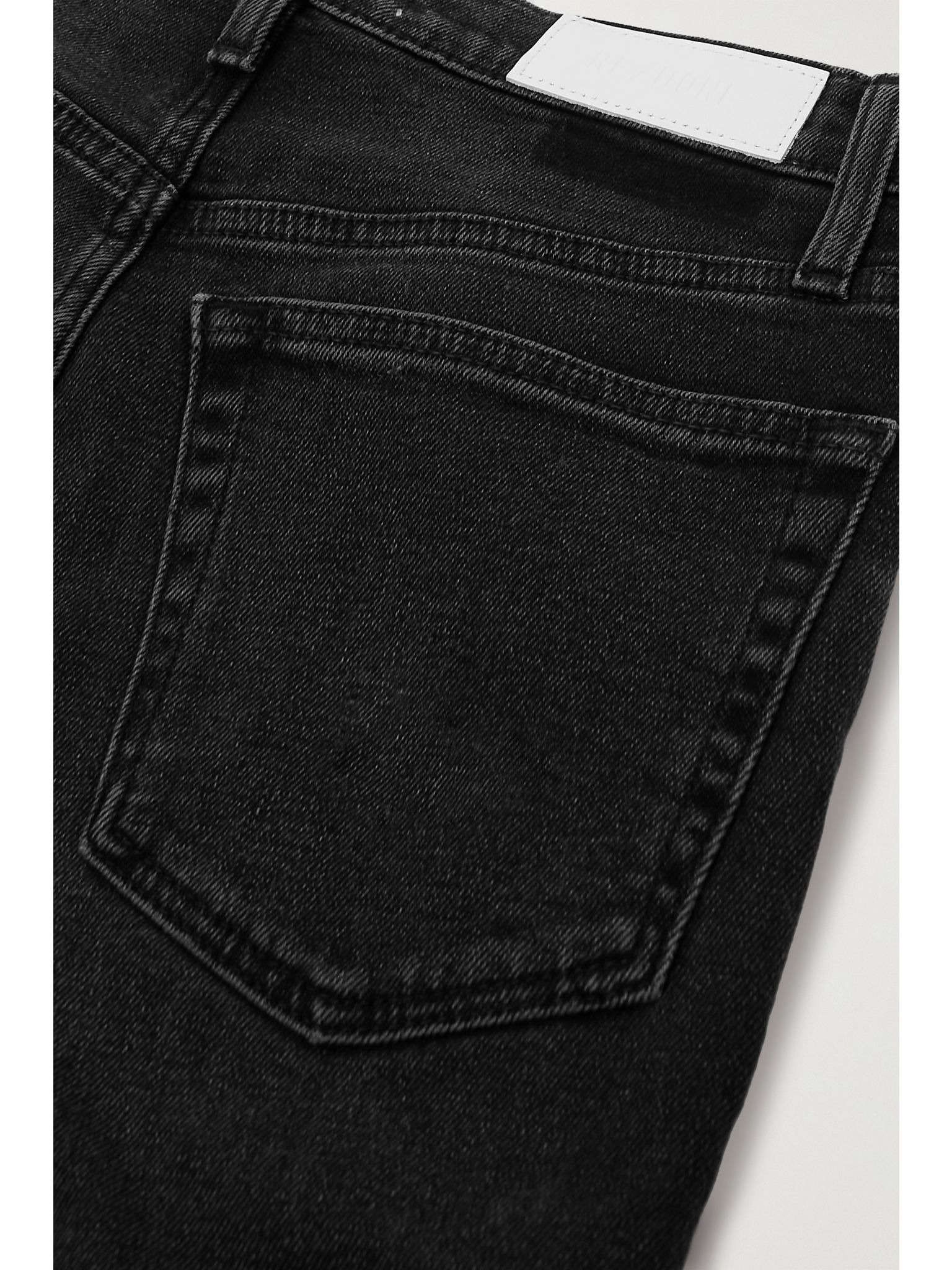 70s Stove Pipe cropped distressed high-rise straight-leg jeans Black - 5