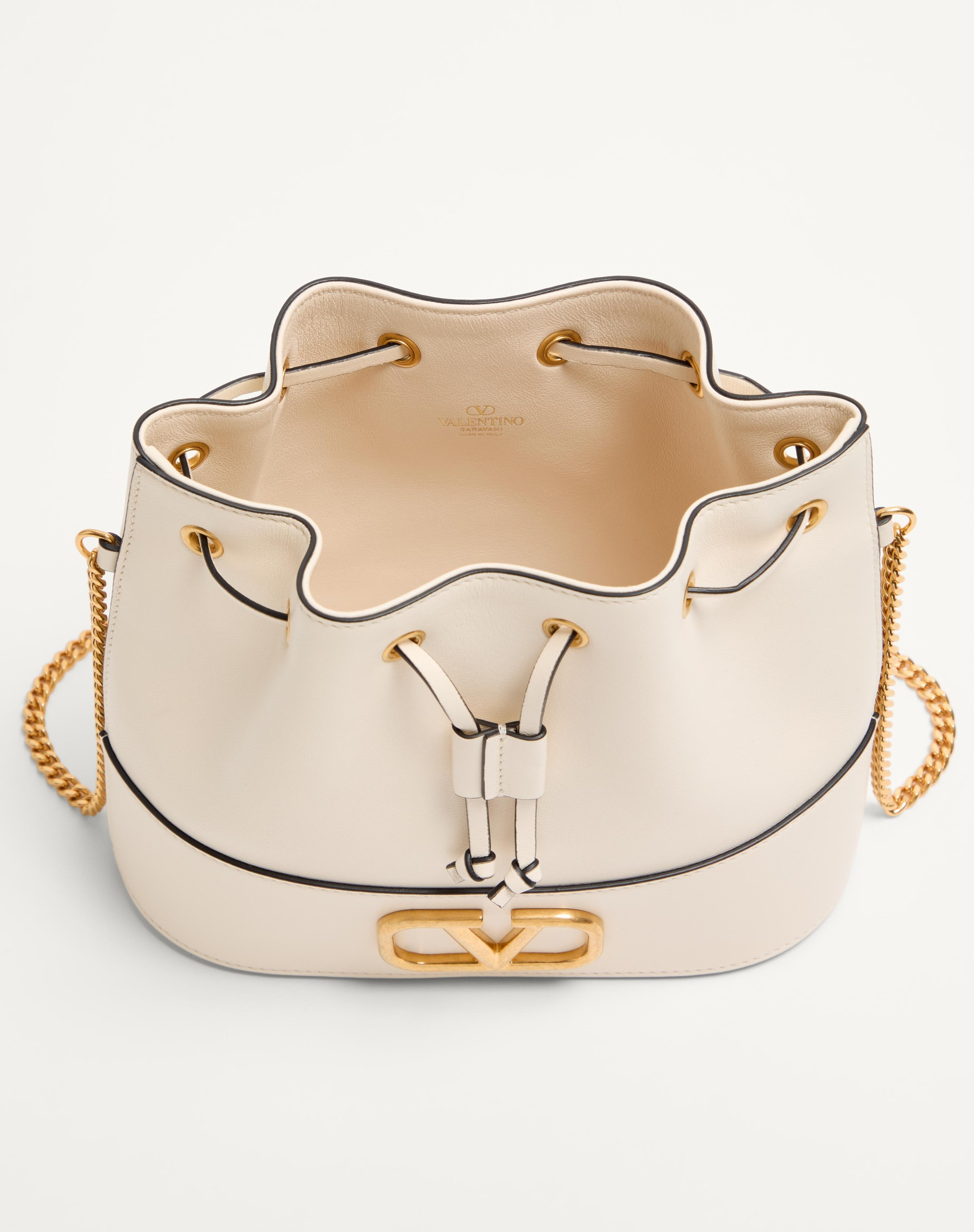 MINI BUCKET BAG IN NAPPA WITH VLOGO SIGNATURE CHAIN - 5