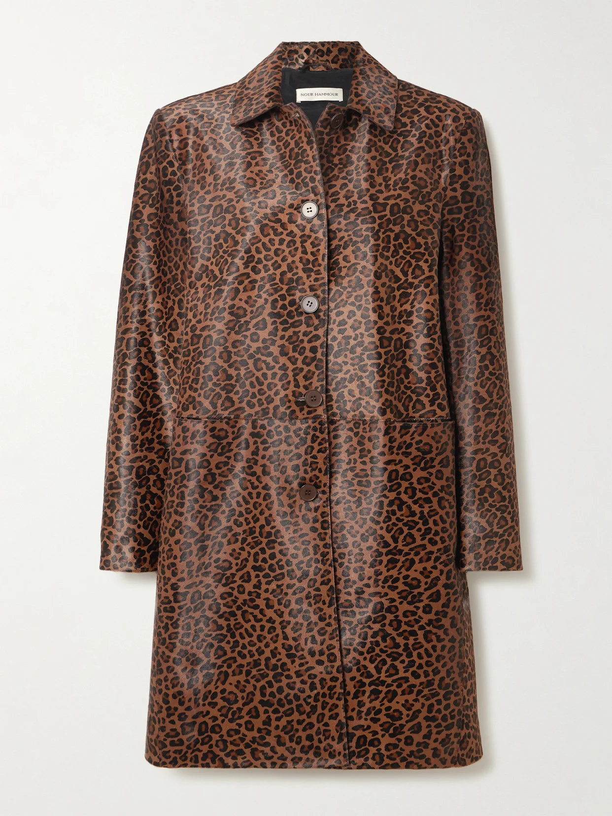 Leopard-print Calf Hair Coat - 1