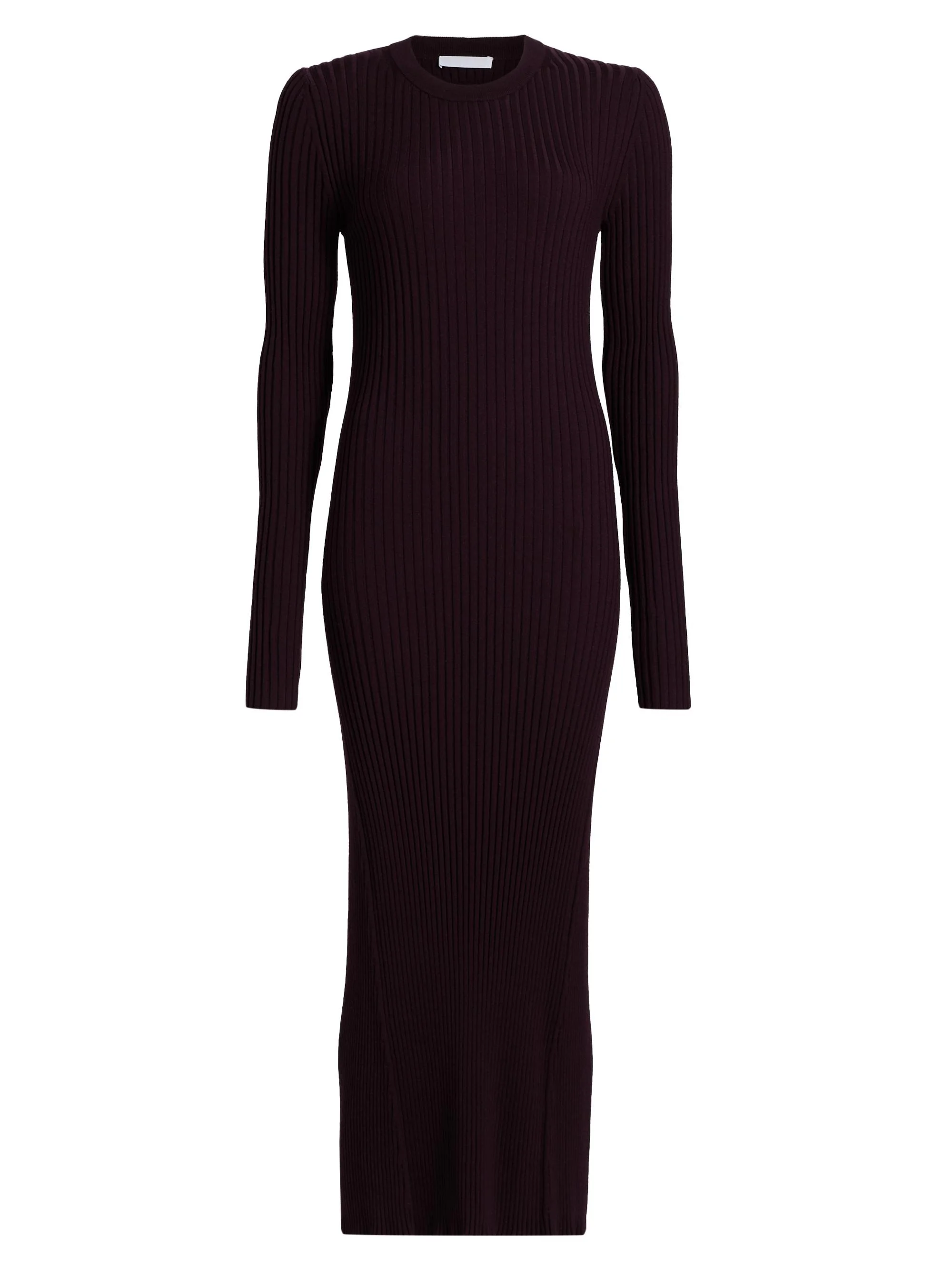 Women's Ribbed Back Cut-Out Maxi Dress - Eggplant - 1