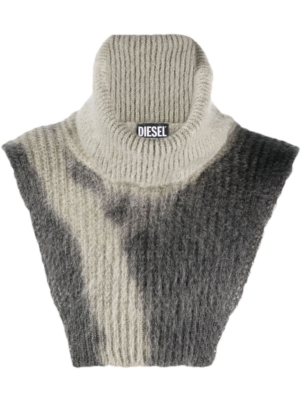 ribbed-knit bib scarf - 1