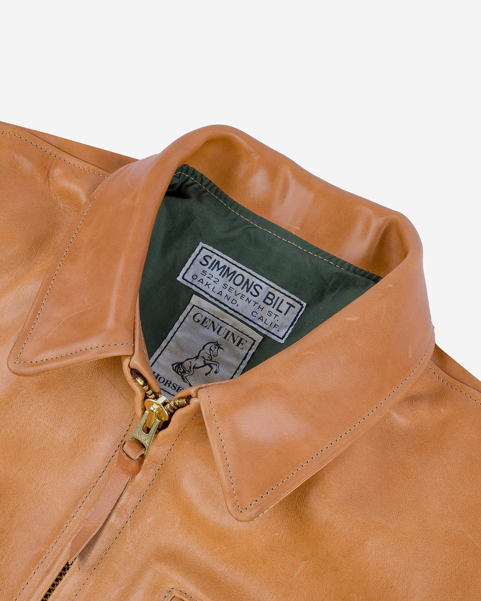 IHSB-TGN-NAT Iron Heart x Simmons Bilt Mustang Horsehide Tail Gunner - Natural - 5
