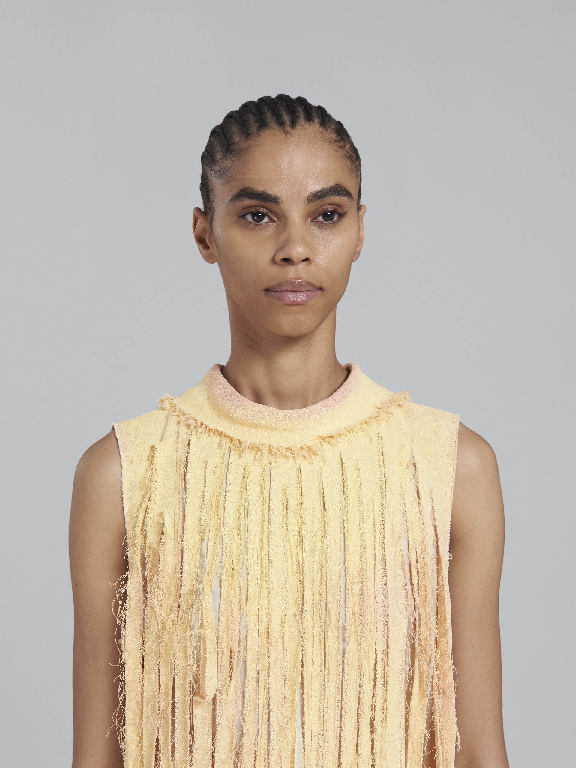 PINK AND YELLOW MERMAID DRESS WITH SLASHES - 4
