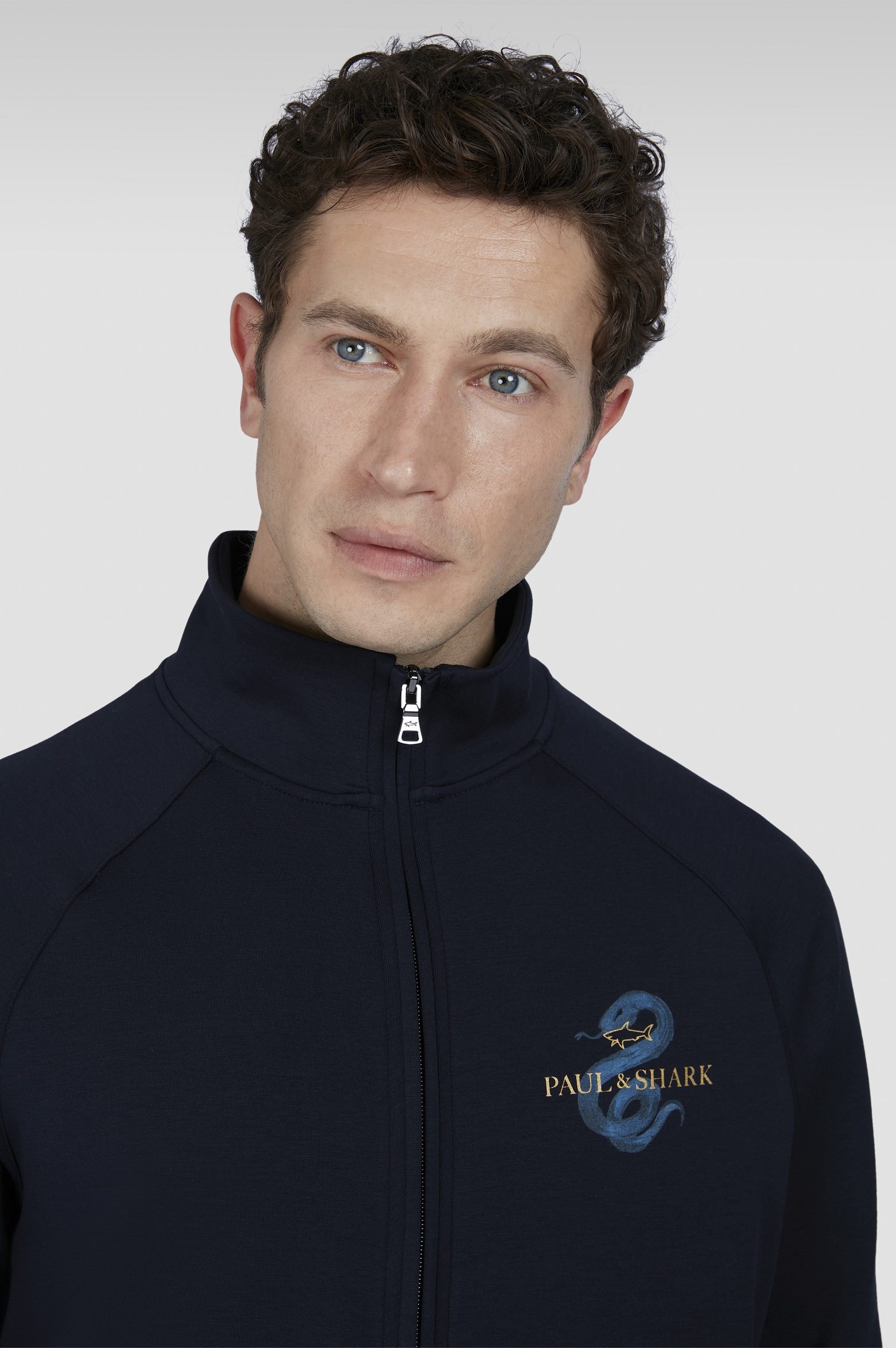 ACTIVE FLEECE COTTON SWEATSHIRT WITH ZIP AND YEAR OF THE SNAKE PRINT - 4