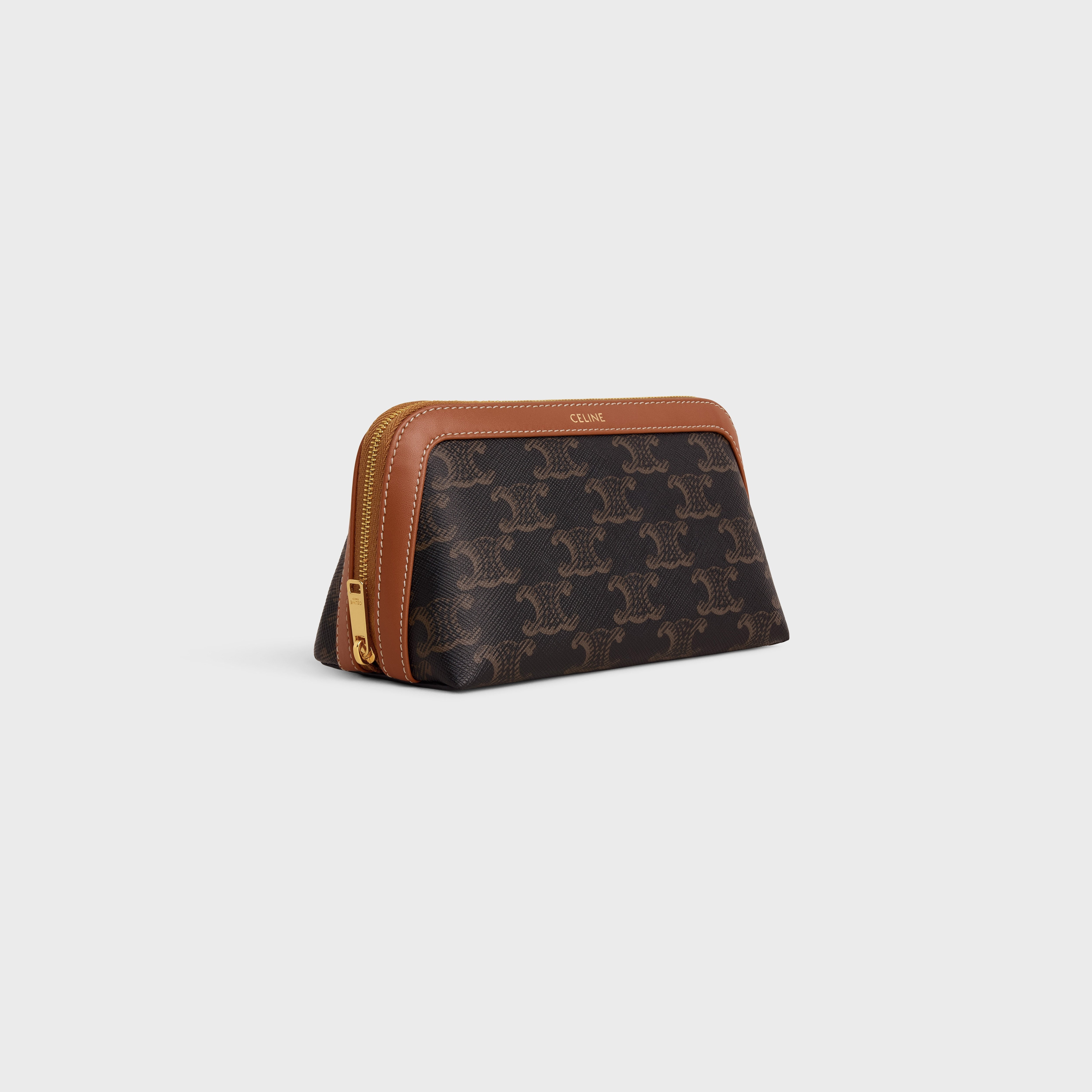 COSMETIC LIPSTICK POUCH IN TRIOMPHE CANVAS AND CALFSKIN 2