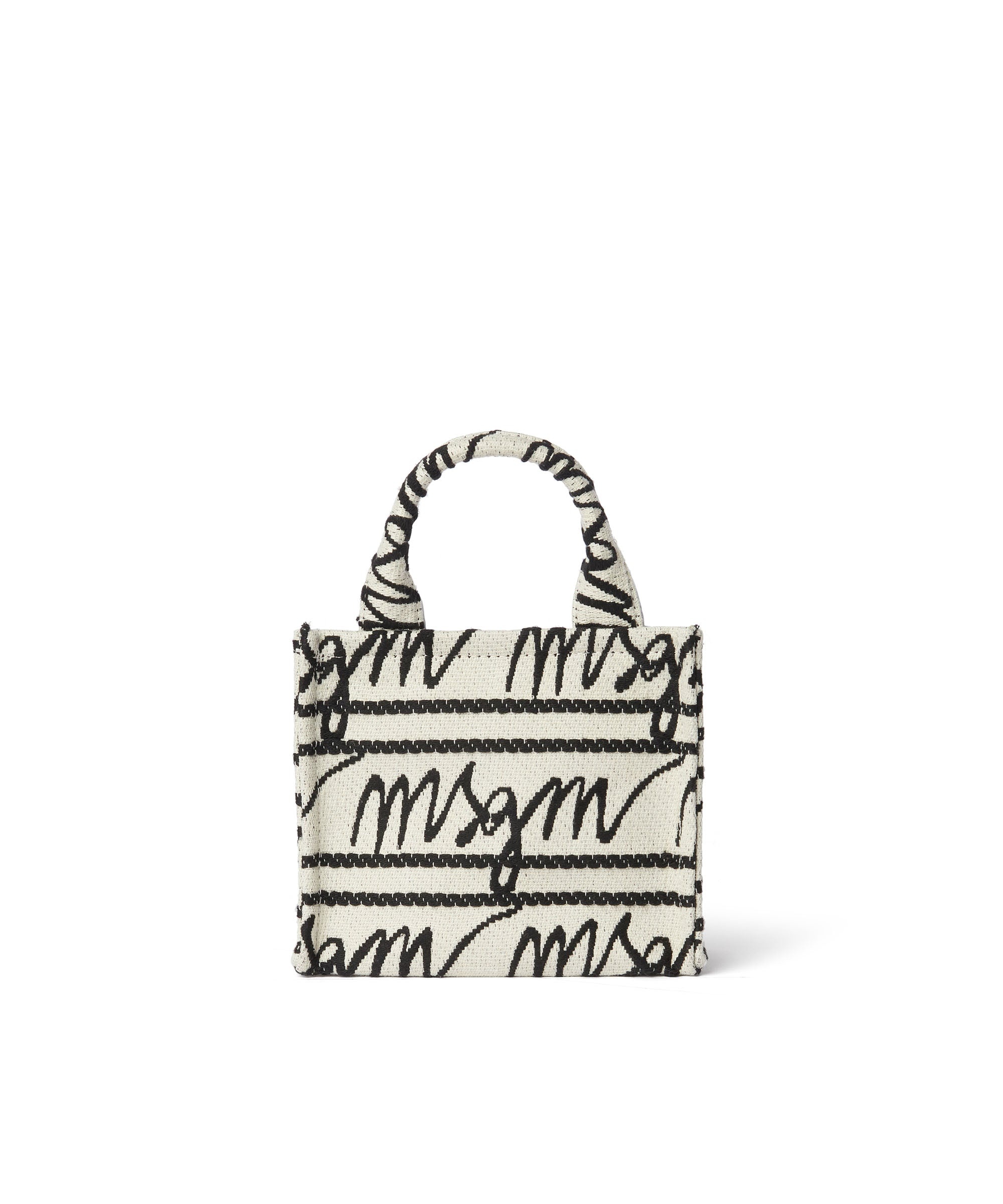 Mini canvas tote with jacquard logo - 1