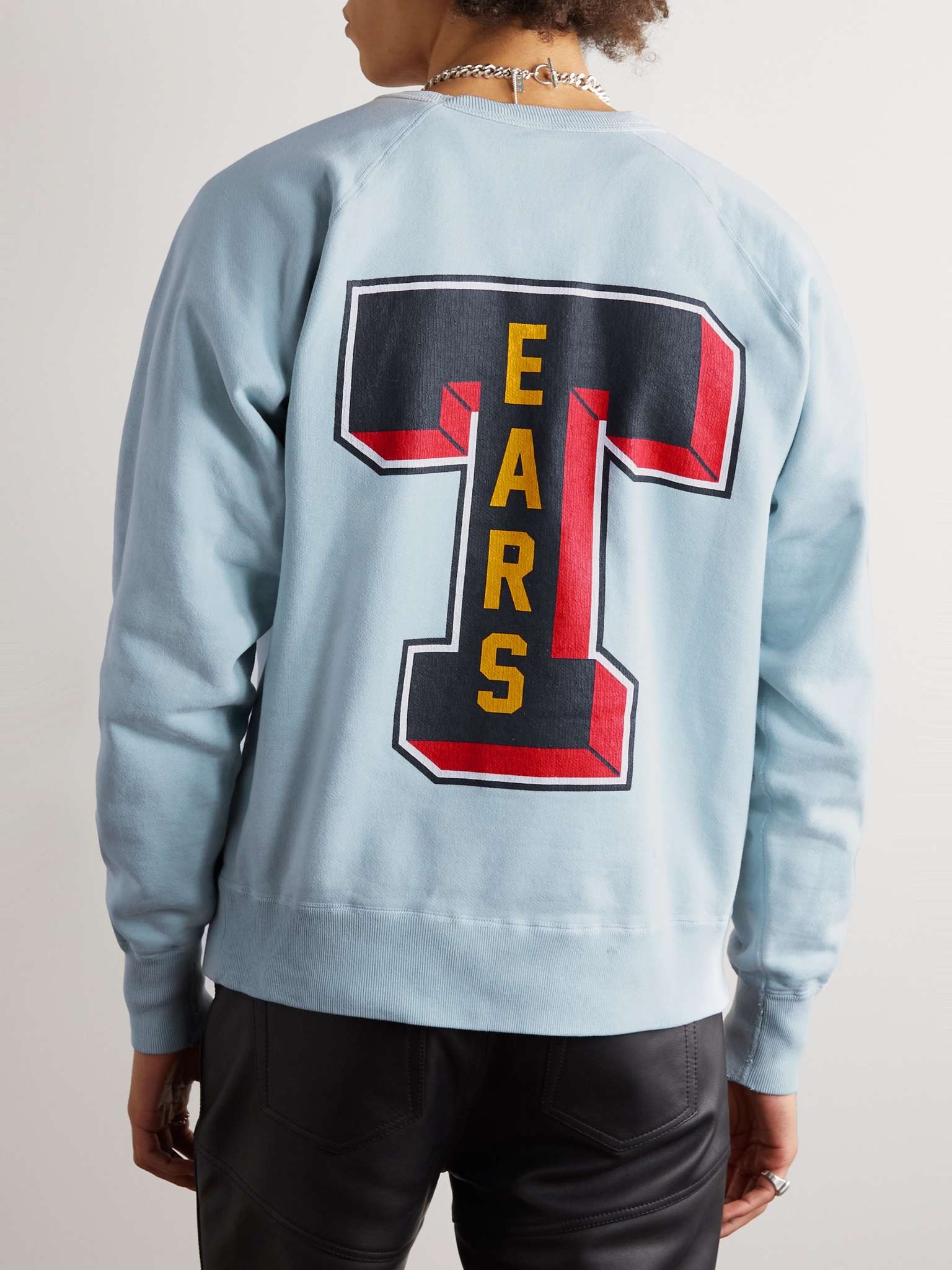 SAINT M×××××× + Denim Tears Distressed Printed Cotton-Jersey
