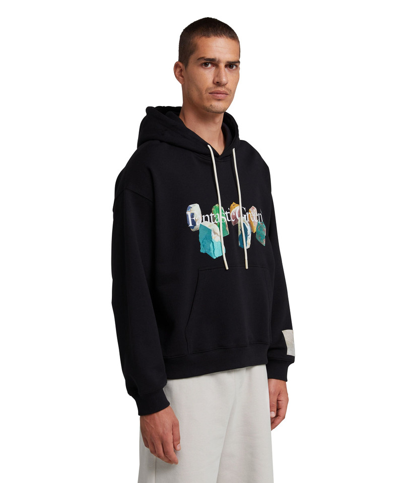 "FANTASTIC GREEN INVERSE SERIES" organic cotton hooded sweatshirt 4