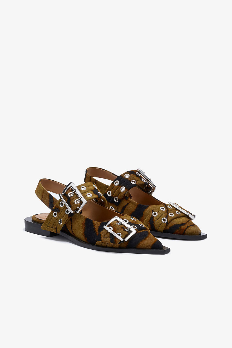 GANNI ZEBRA FEMININE BUCKLE BALLERINAS outlook