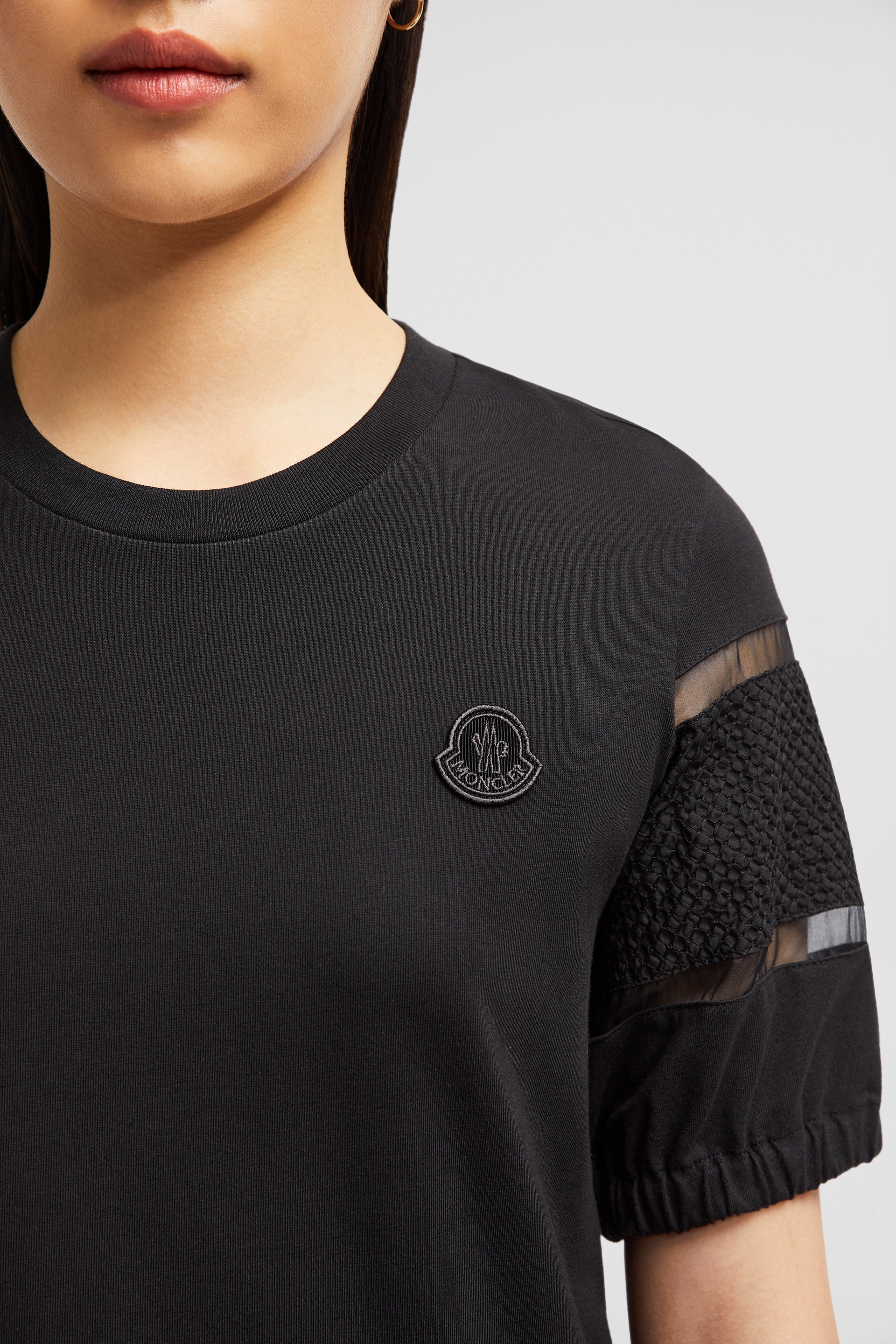 Silk Trim Cotton T-Shirt - 6
