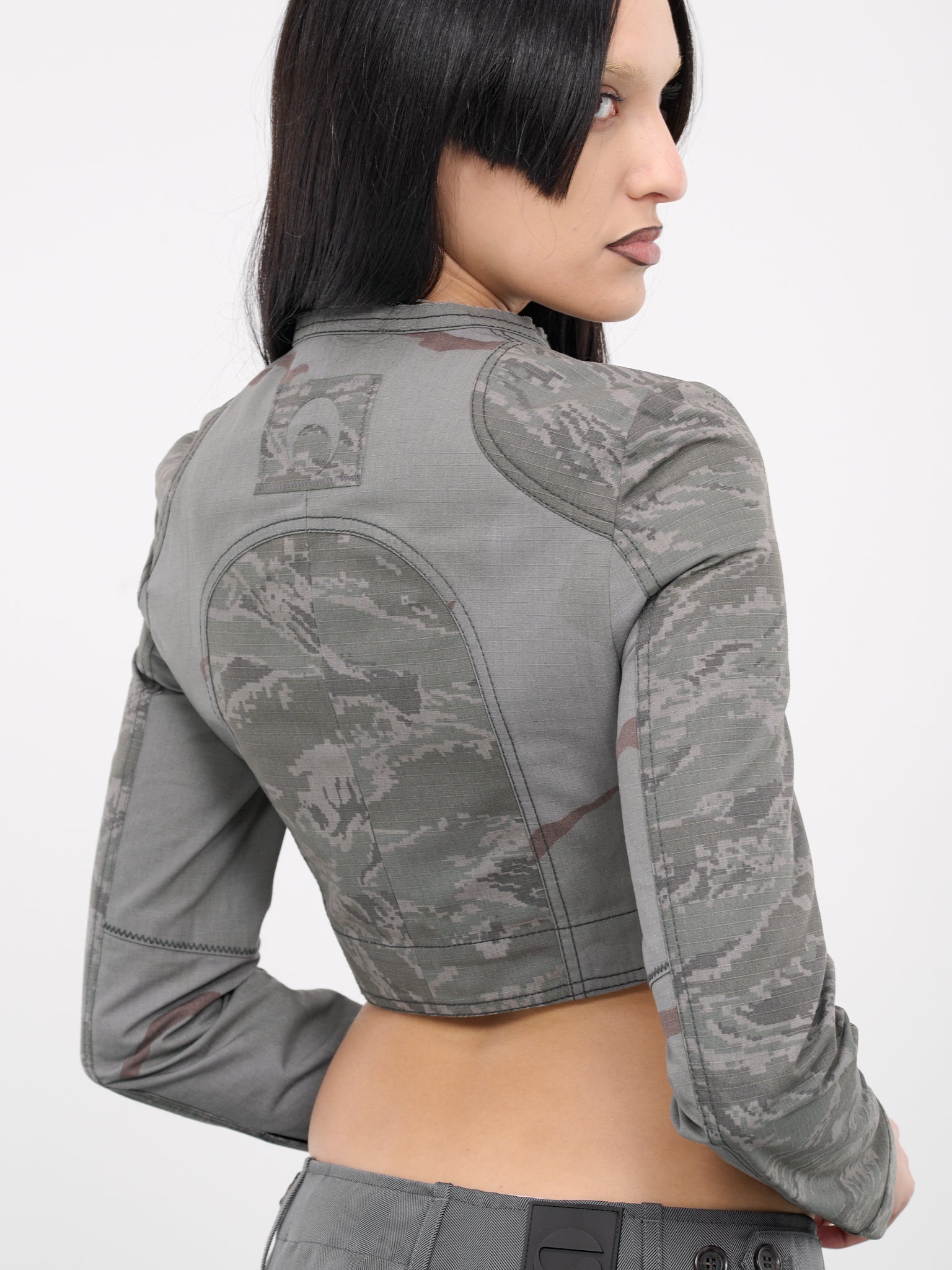 Regenerated Camo Crop Jacket - 5