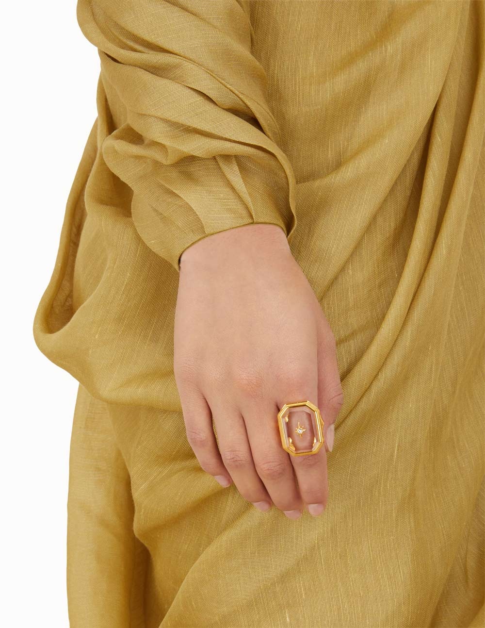 CRYSTAL SIGNET RING - 2