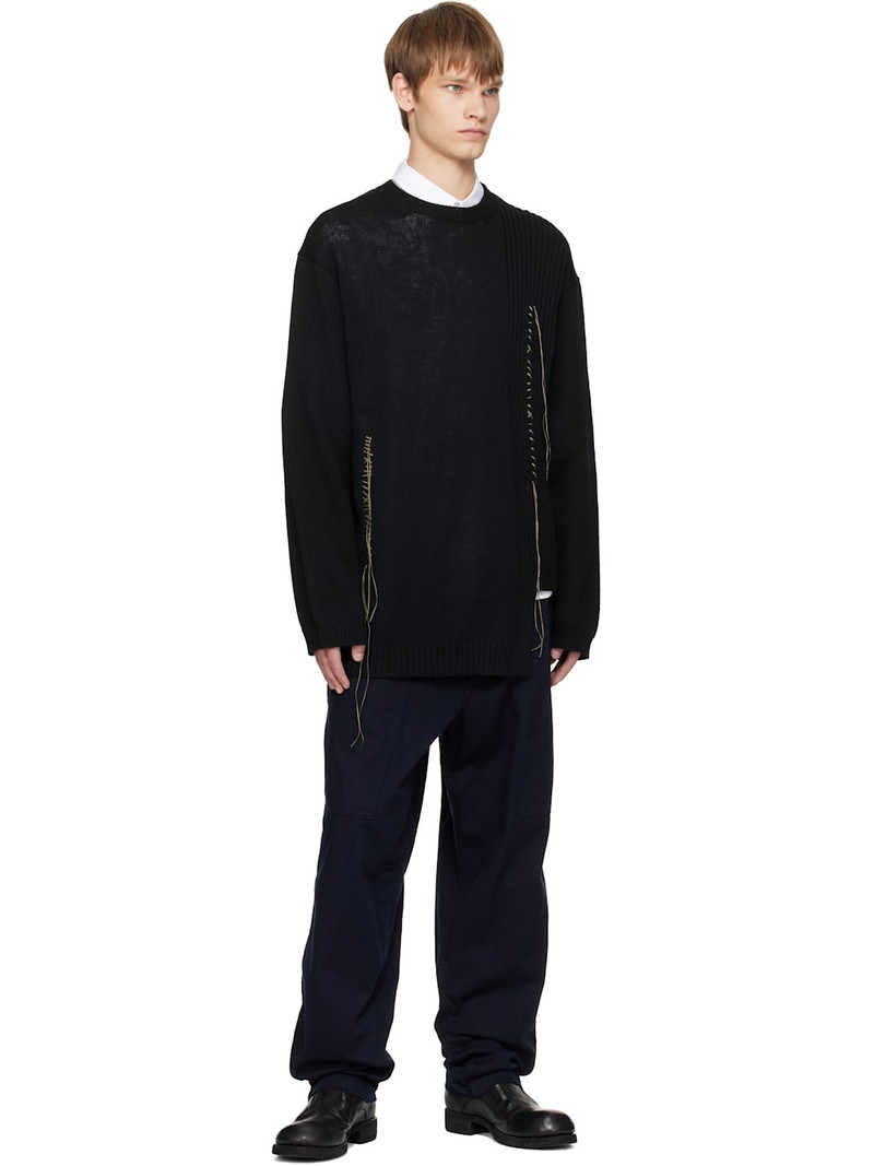 Yohji Yamamoto Navy BS Katsuragi Hem Zip Painter Trousers outlook