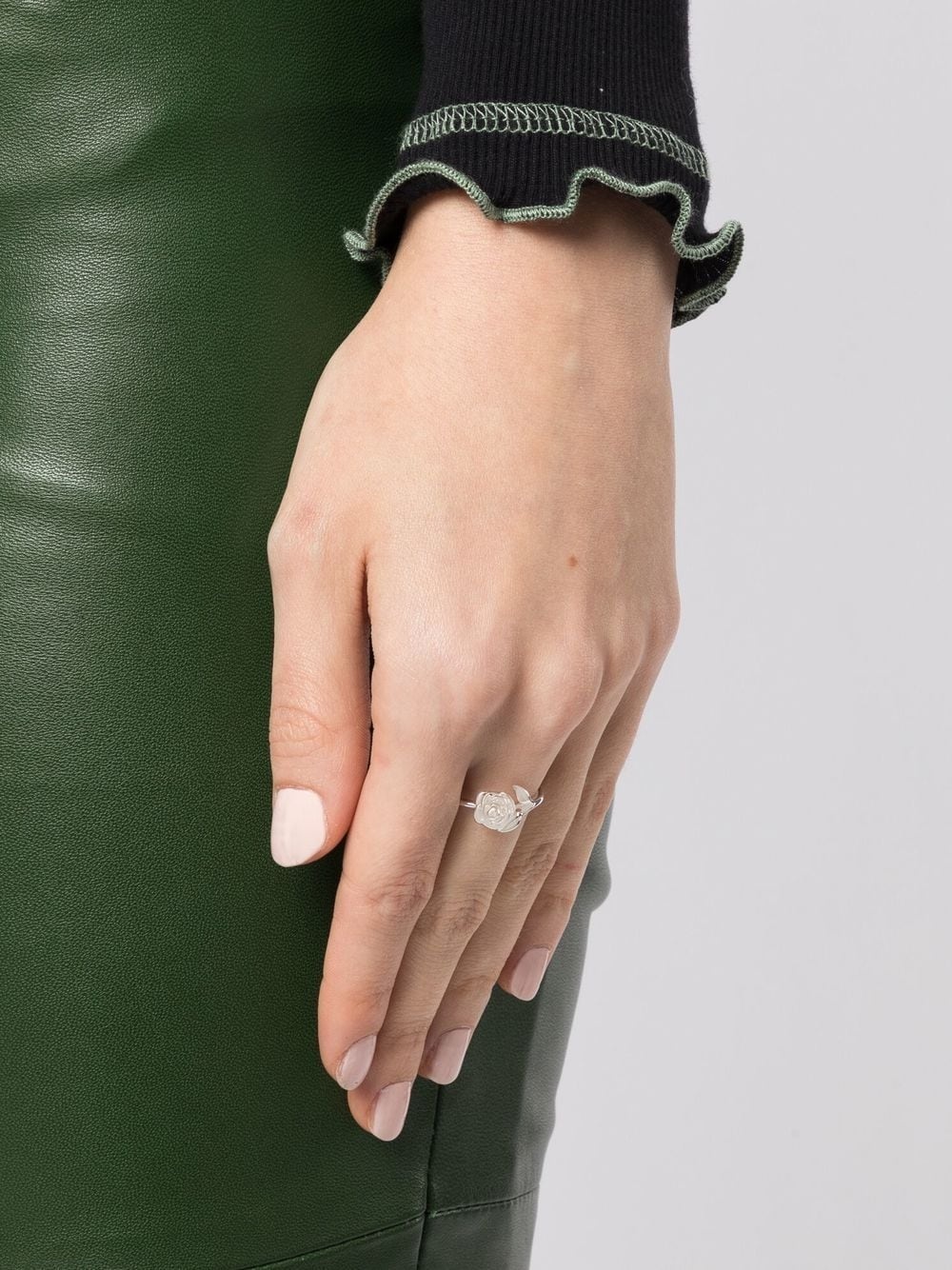 Stem Rose sterling-silver ring - 2