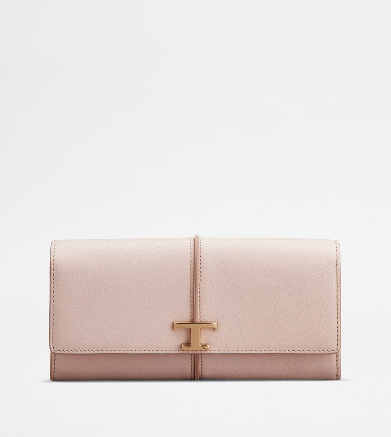 T TIMELESS WALLET IN LEATHER - PINK 1