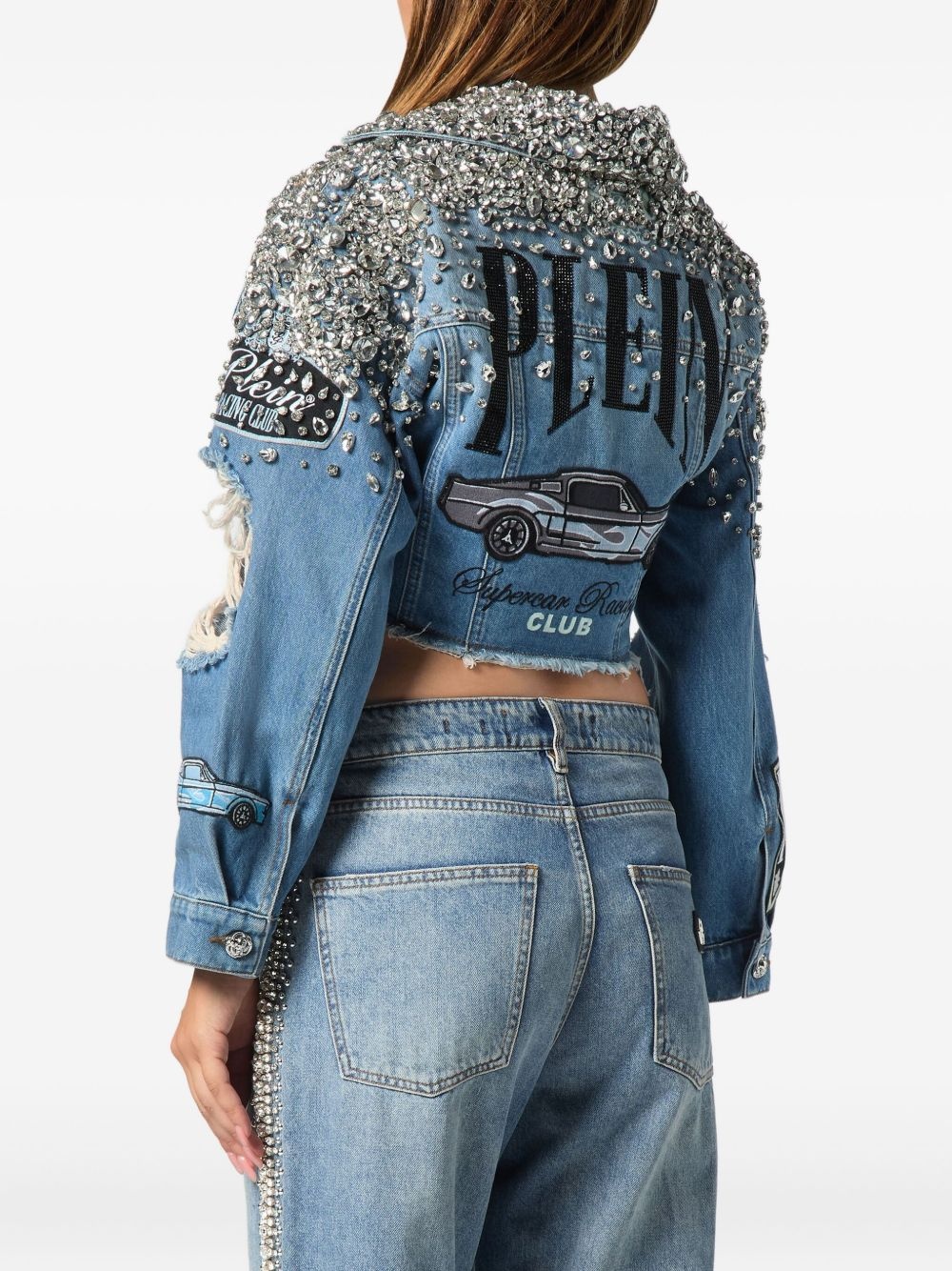 cropped denim jacket - 4