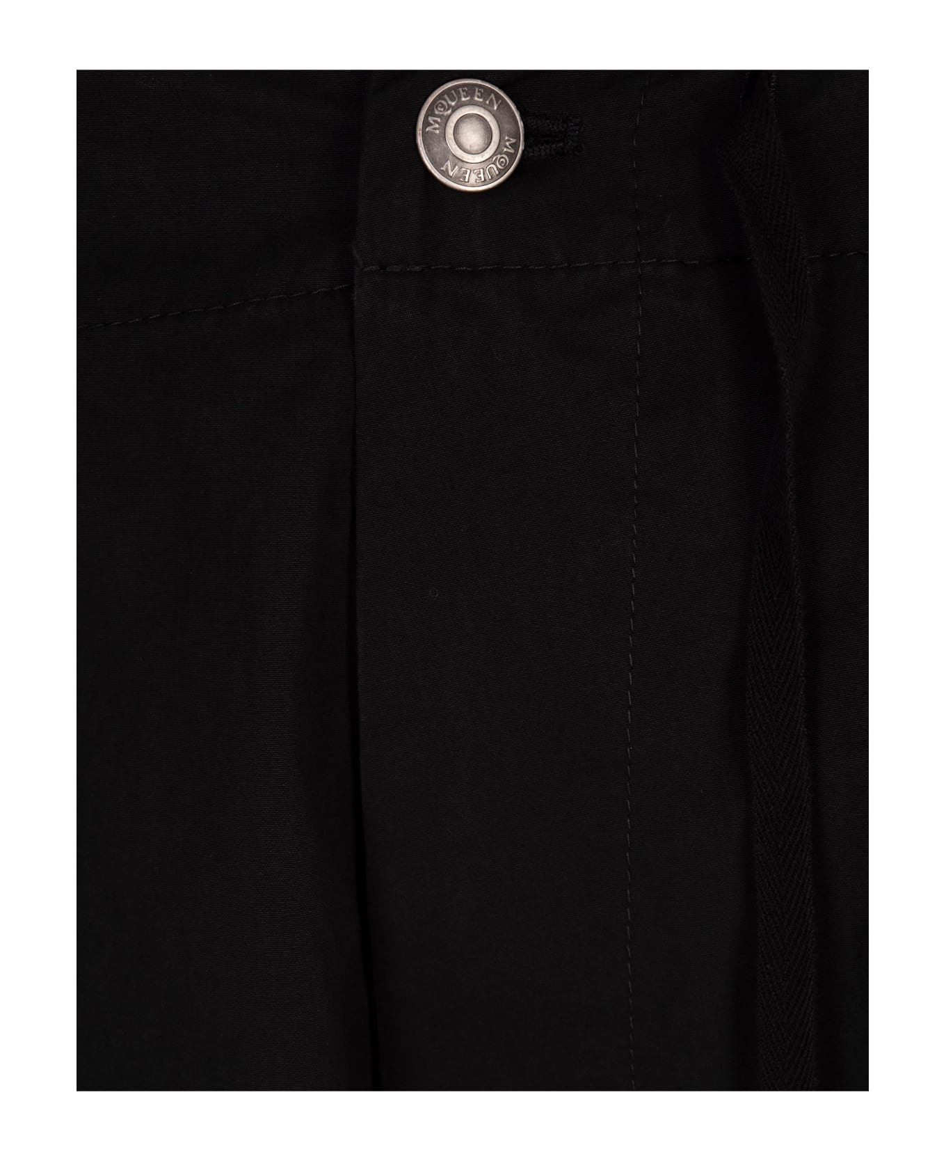 Cargo Trousers With Pleat In Black - 4