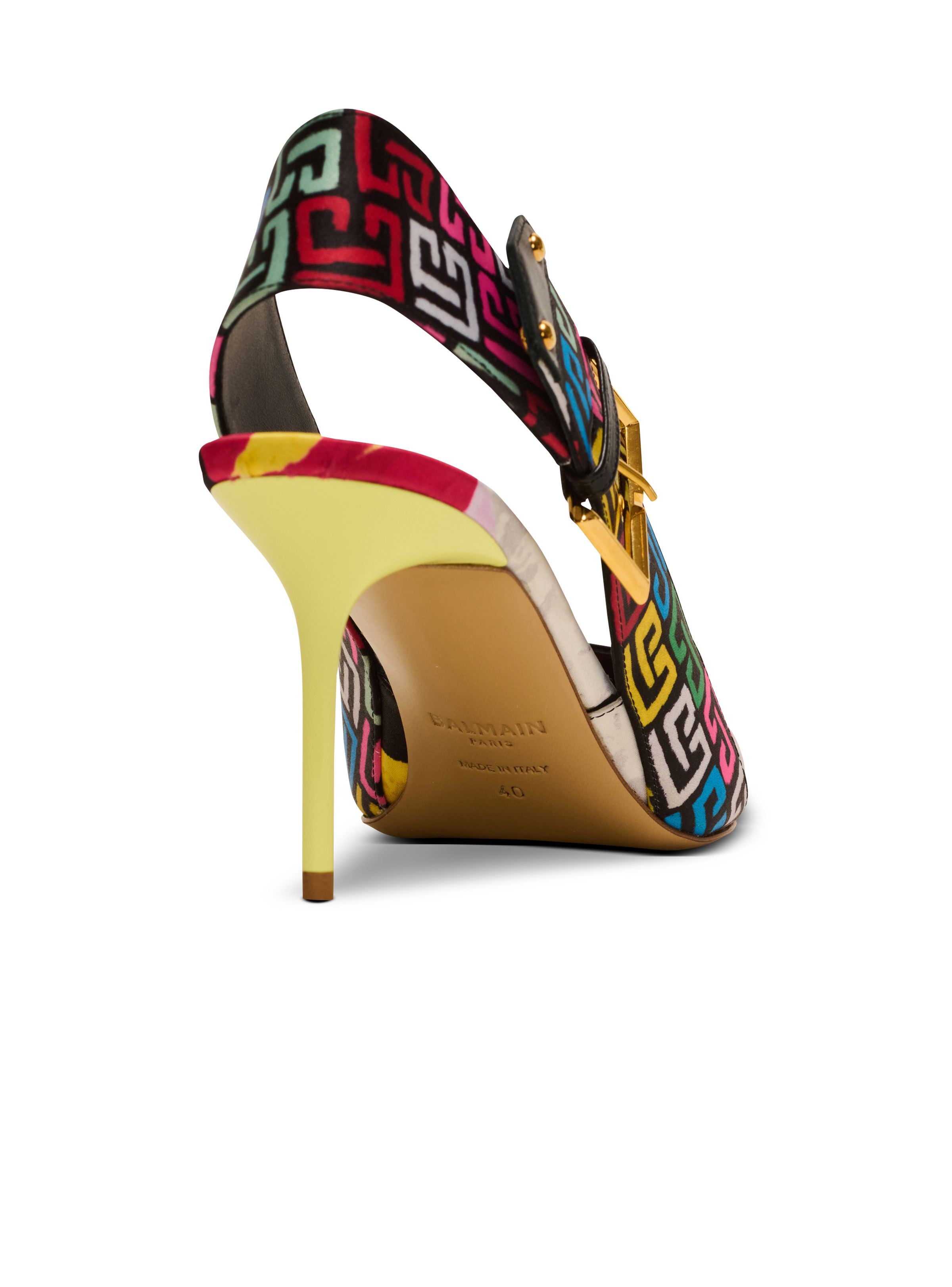 Heeled Ruby slingbacks in printed satin - 7