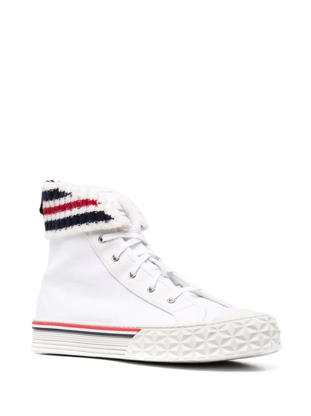 tartan-sole RWB stripe sneakers - 2
