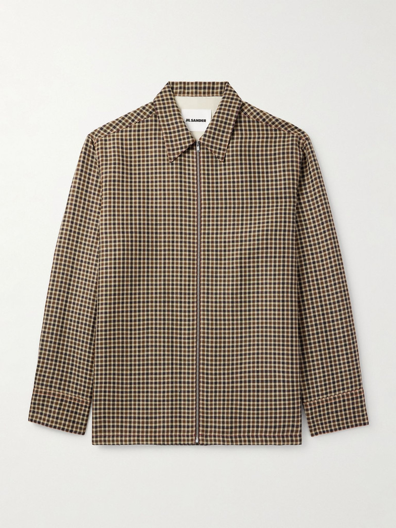 Wool and Linen-Blend Overshirt Brown 1