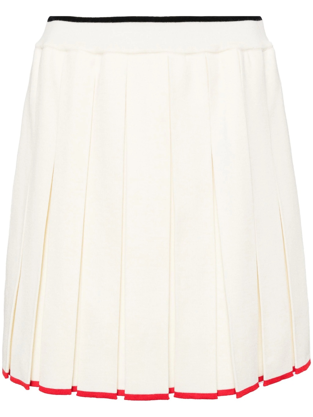 Full Needle Stitch Mini Pleated Skirt - 1