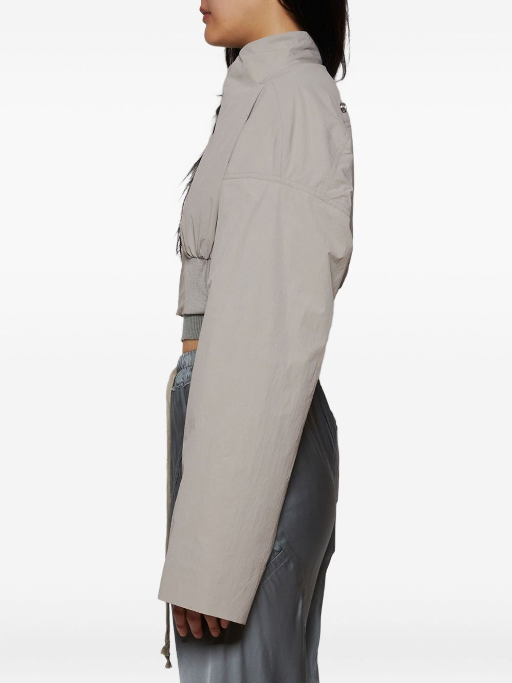 cropped zip-front bomber jacket - 4