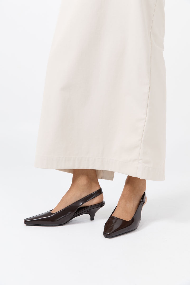 Utility Sling Back Heel - Coffee - 5