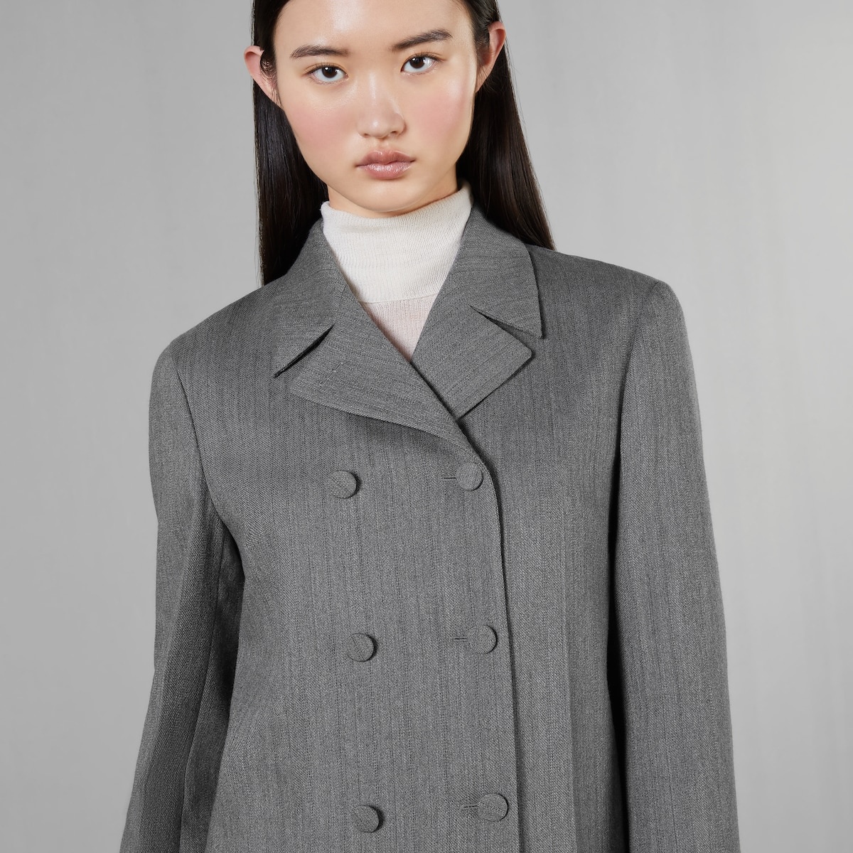 Pinstripe wool coat with Horsebit - 5