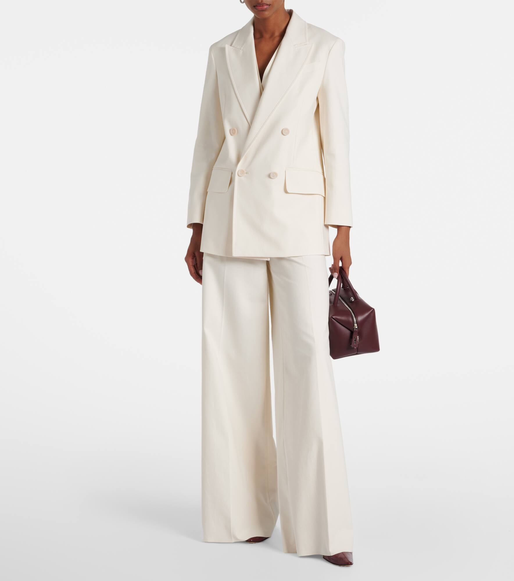 Suez double-breasted cotton-blend blazer - 7