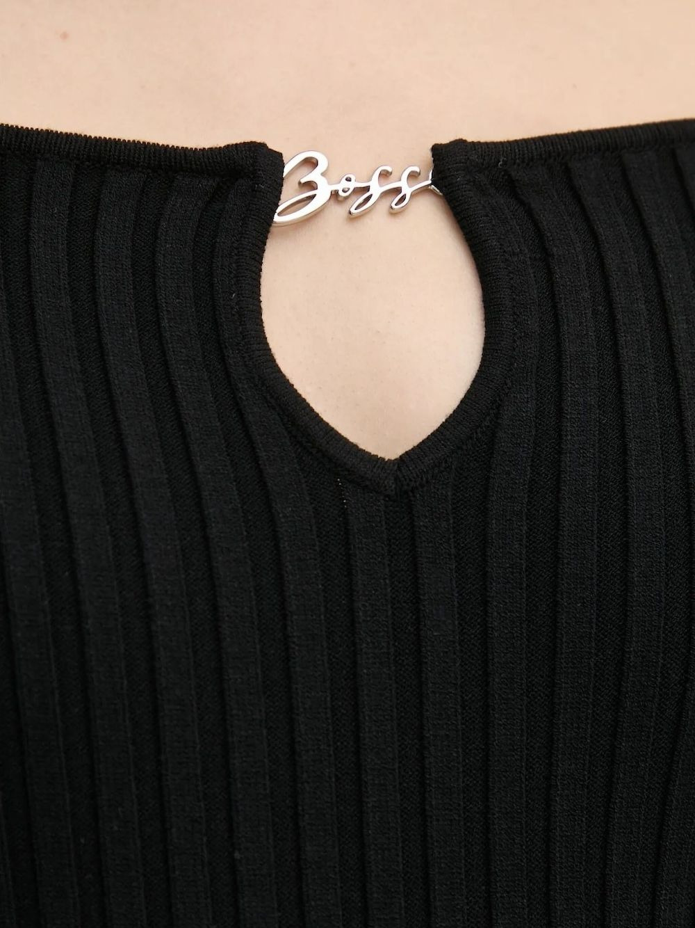 ribbed keyhole-neck dress - 4