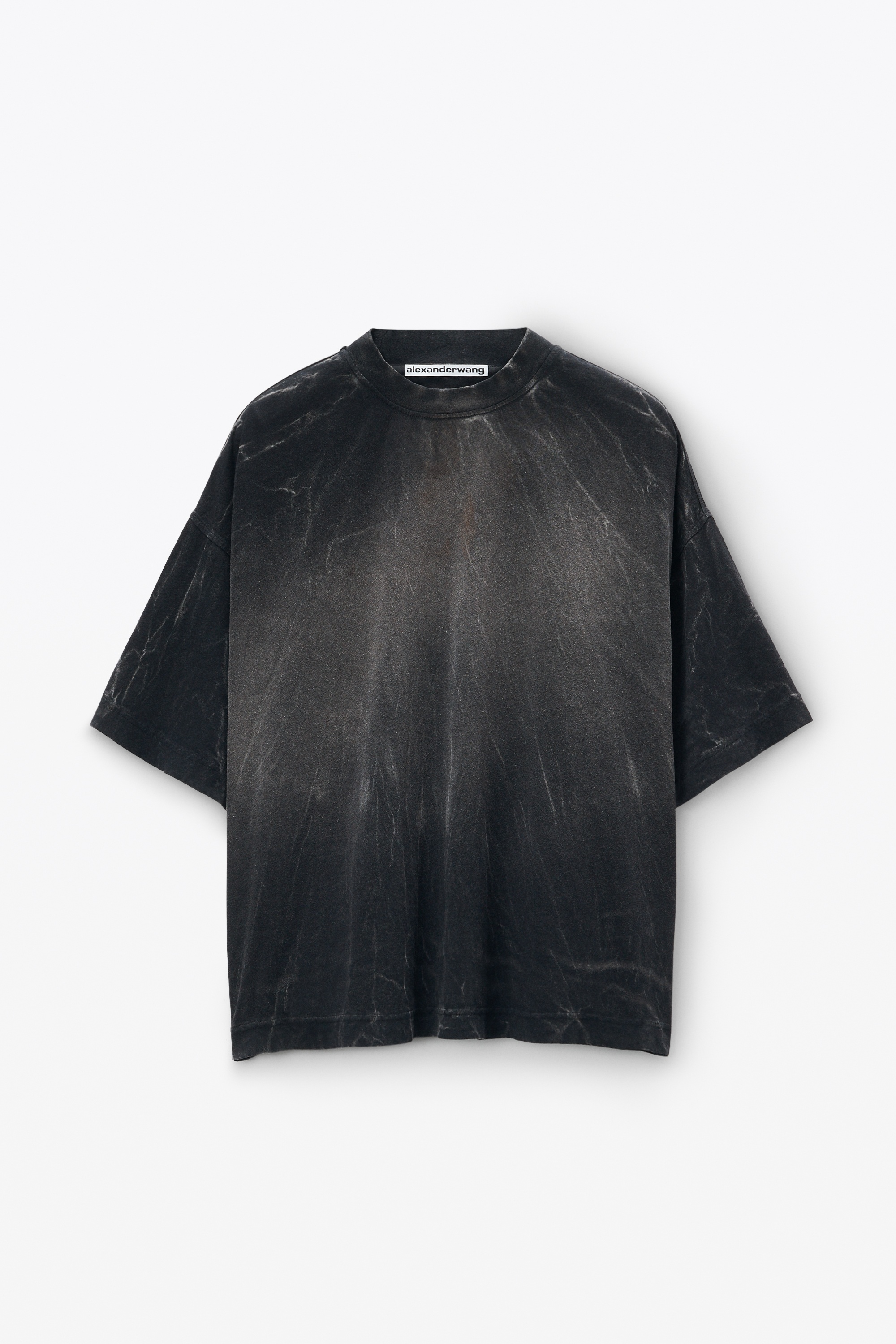 distressed wash tee in cotton - 1