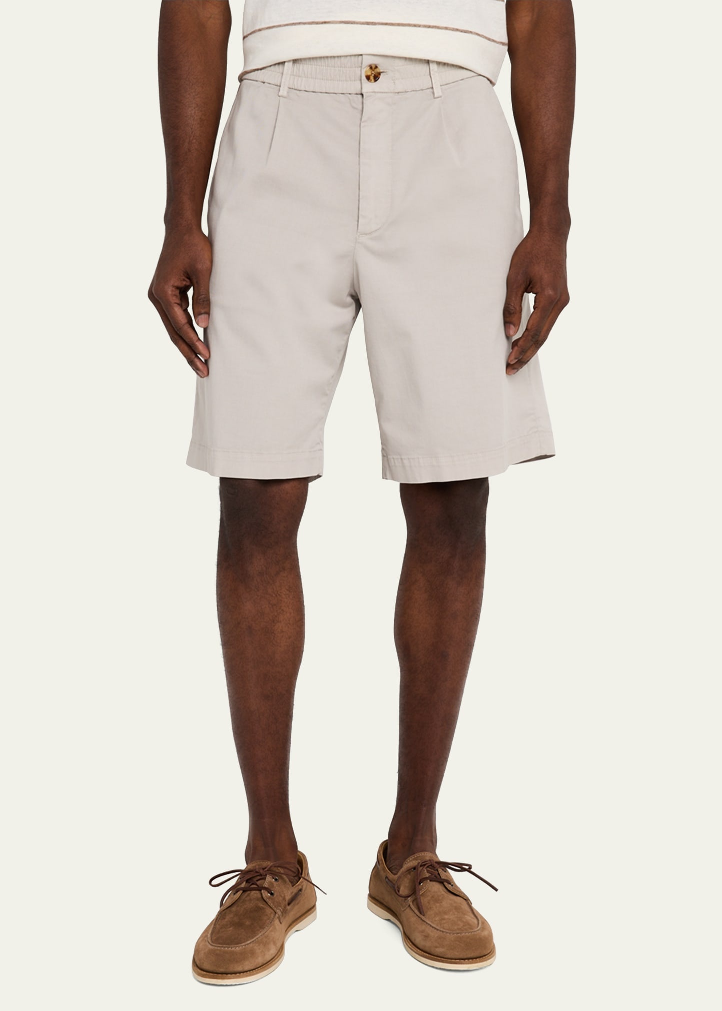 Men's Pleated Stretch-Waistband Bermuda Shorts - 4