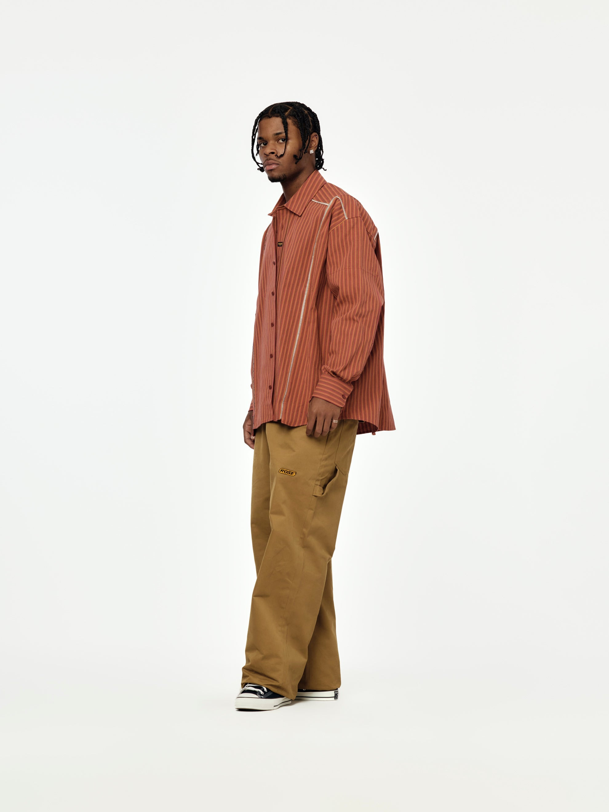 STRIPE CUT OVERSHIRT (RED/YELLOW) - 6