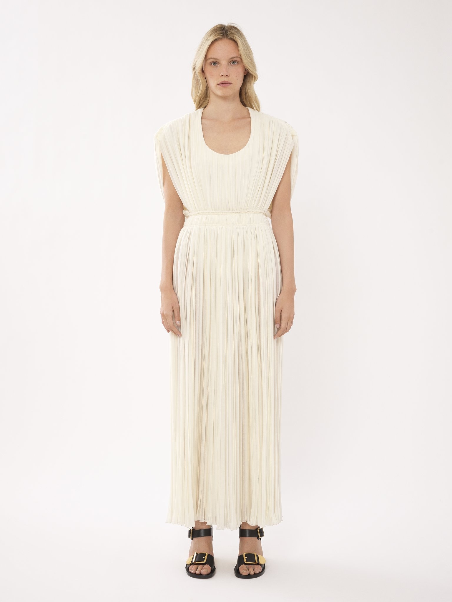 PLEATED LONG DRESS - 3